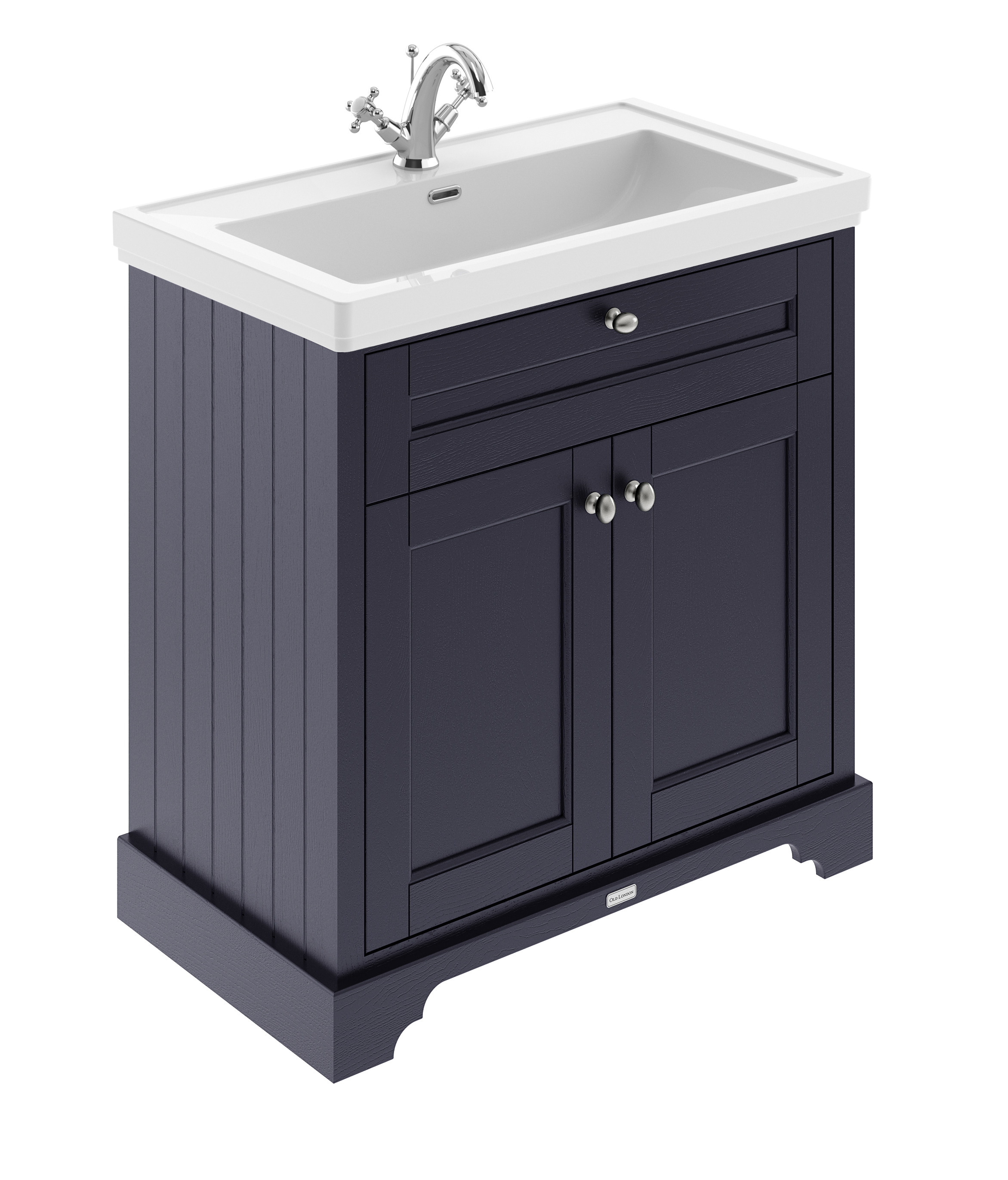 Hudson Reed Old London Twilight Blue 800mm 2 Door Vanity Unit and Classic Basin 1TH LOF306