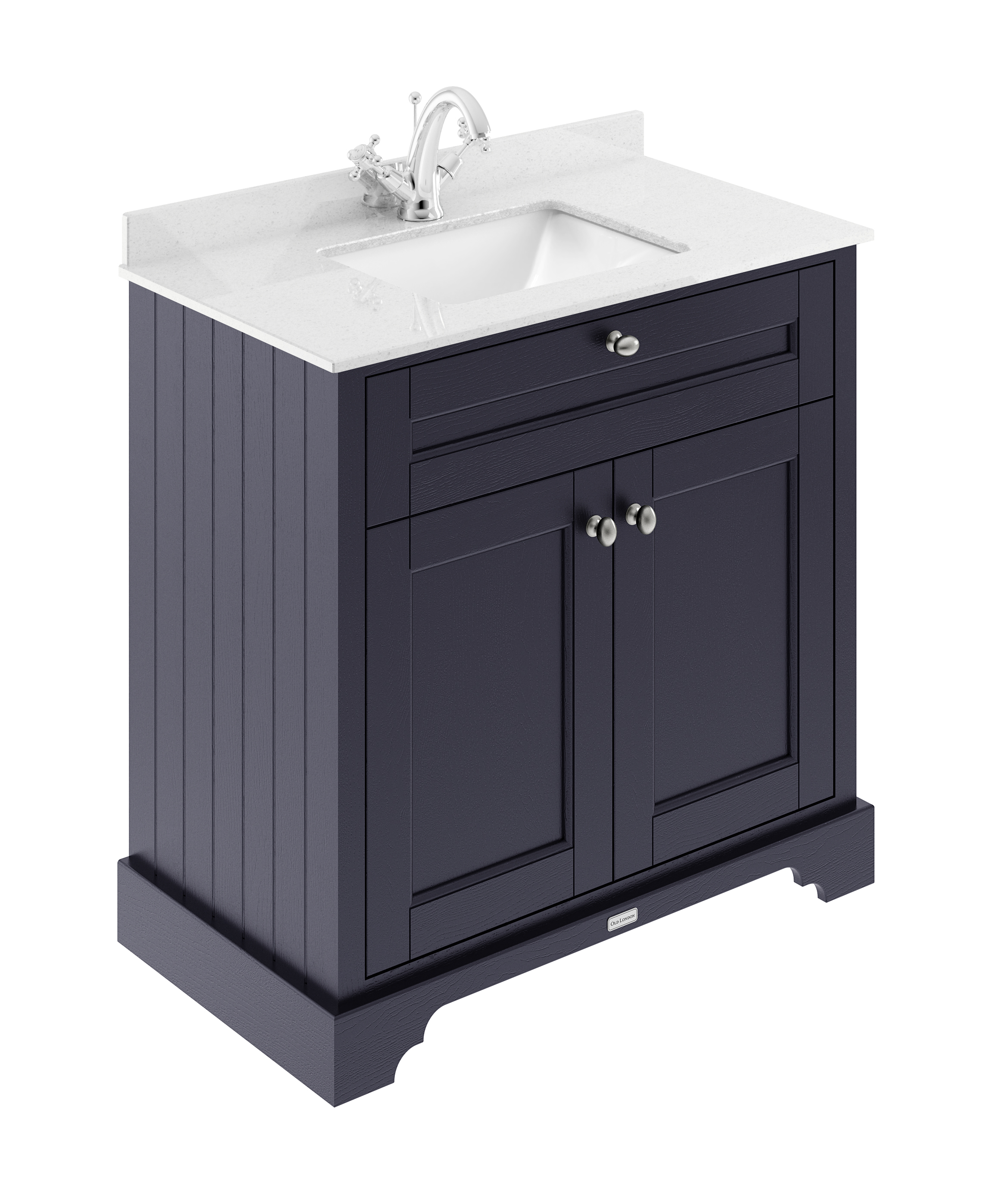Hudson Reed Old London Twilight Blue 800mm Vanity Unit and Marble Top 1TH LOF328S