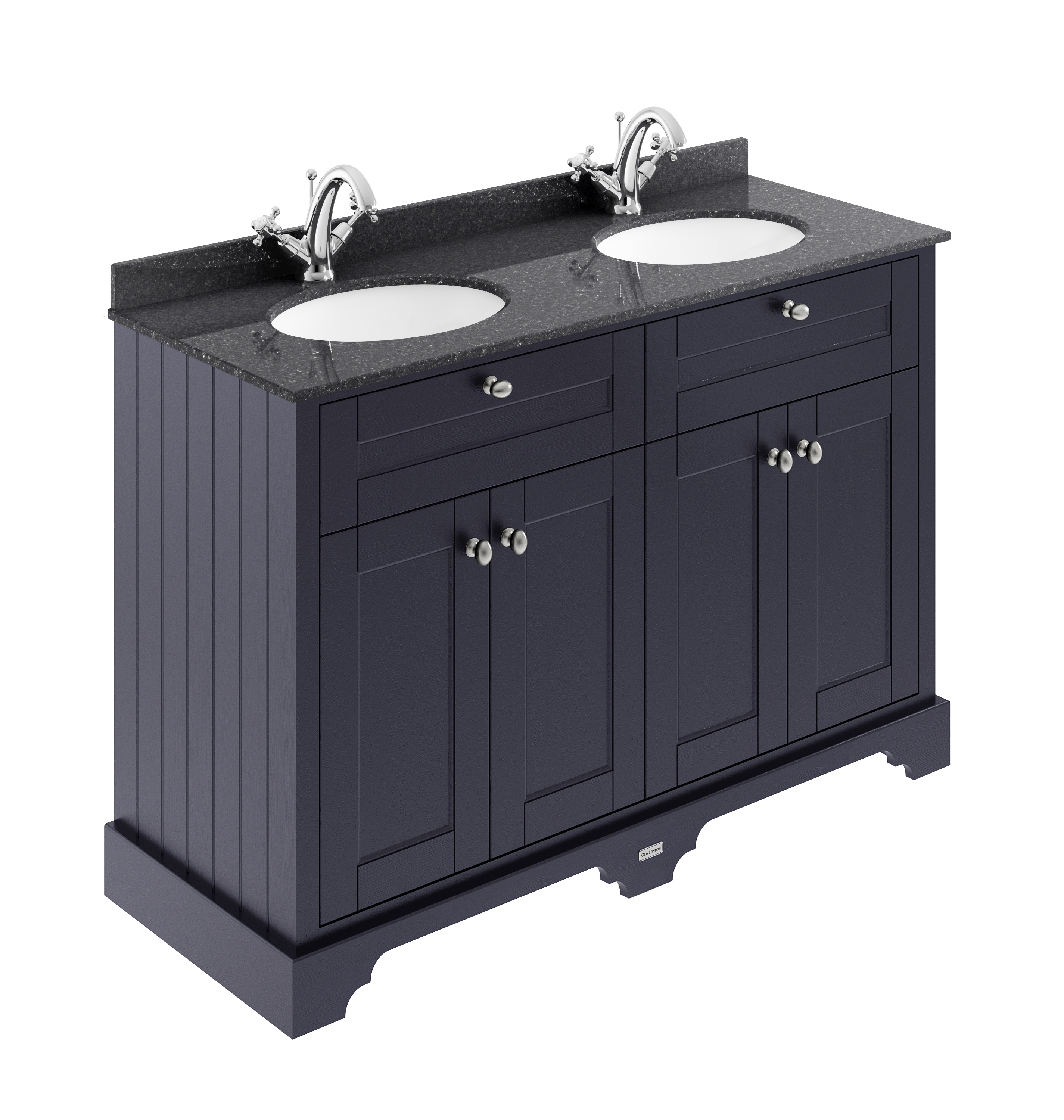 Hudson Reed Old London Twilight Blue 1200mm Vanity Unit and Double Marble Top 1TH LOF363