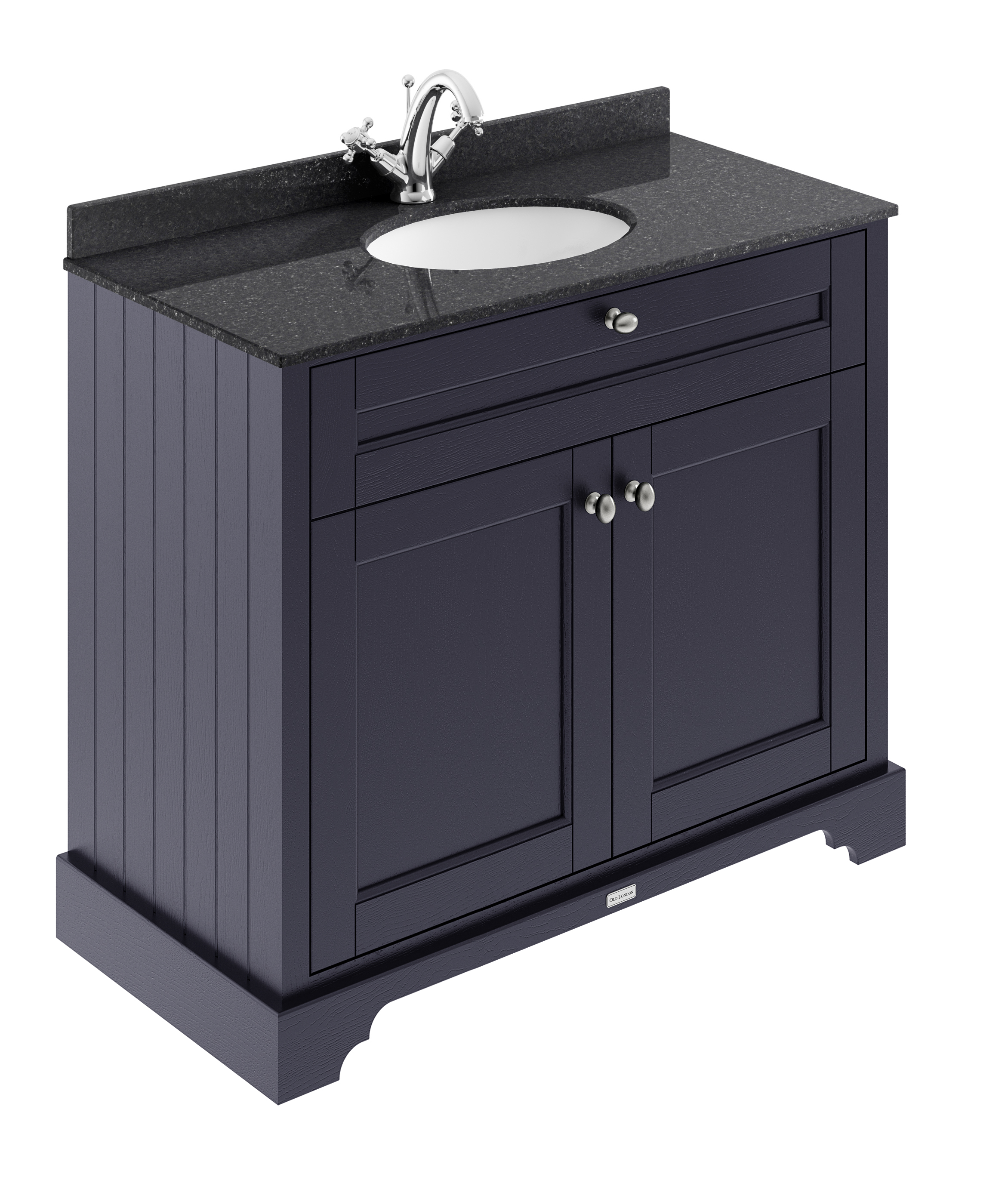 Hudson Reed Old London Twilight Blue 1000mm Vanity Unit and Marble Top 1TH LOF376