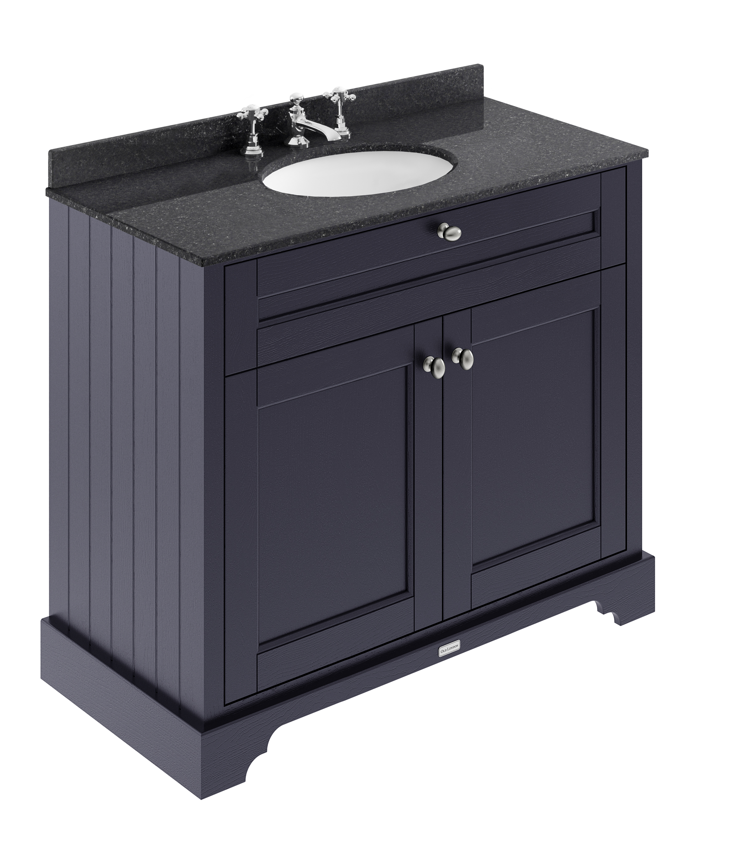 Hudson Reed Old London Twilight Blue 1000mm Vanity Unit and Marble Top 3TH LOF379