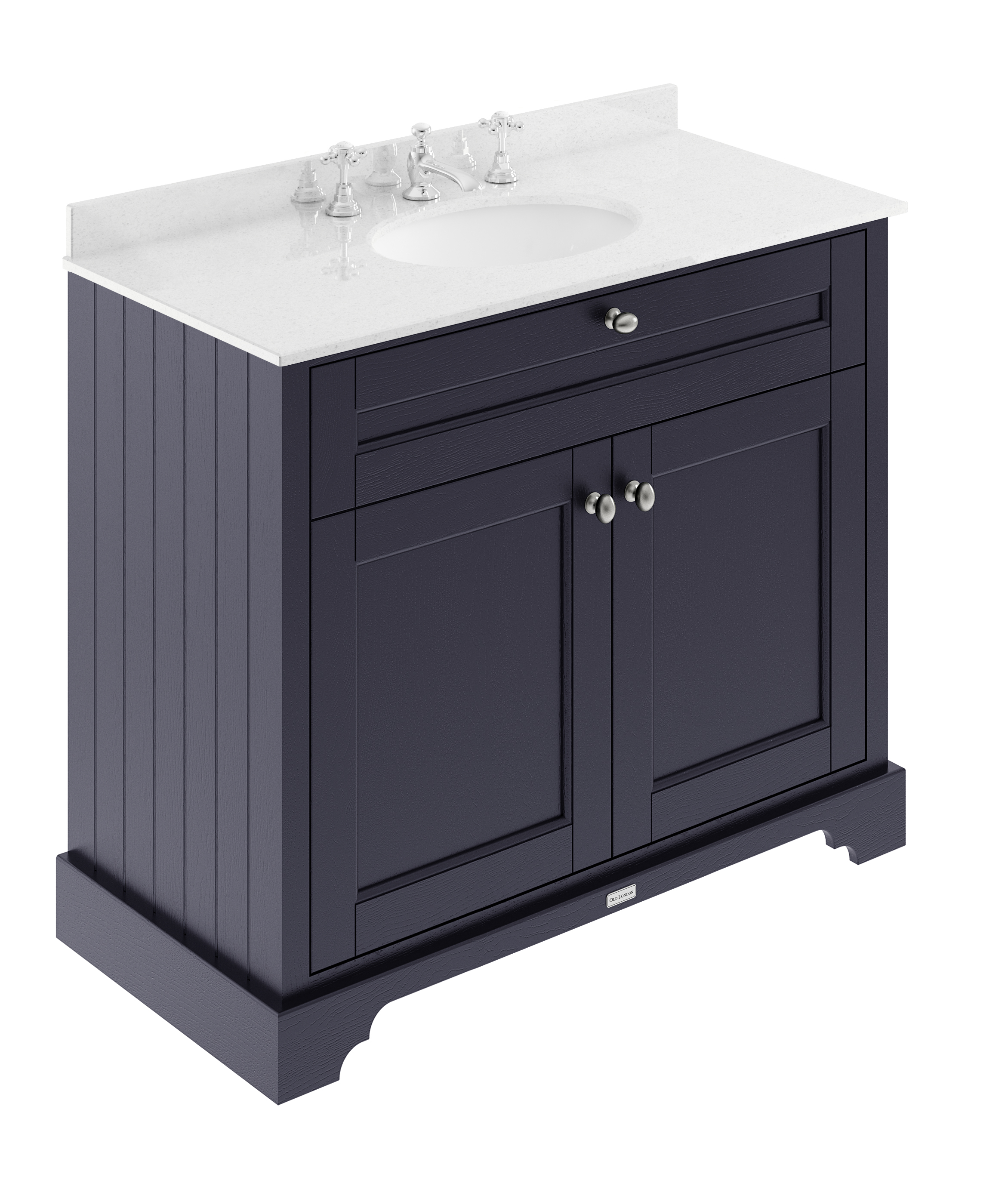 Hudson Reed Old London Twilight Blue 1000mm Vanity Unit and Marble Top 3TH LOF380