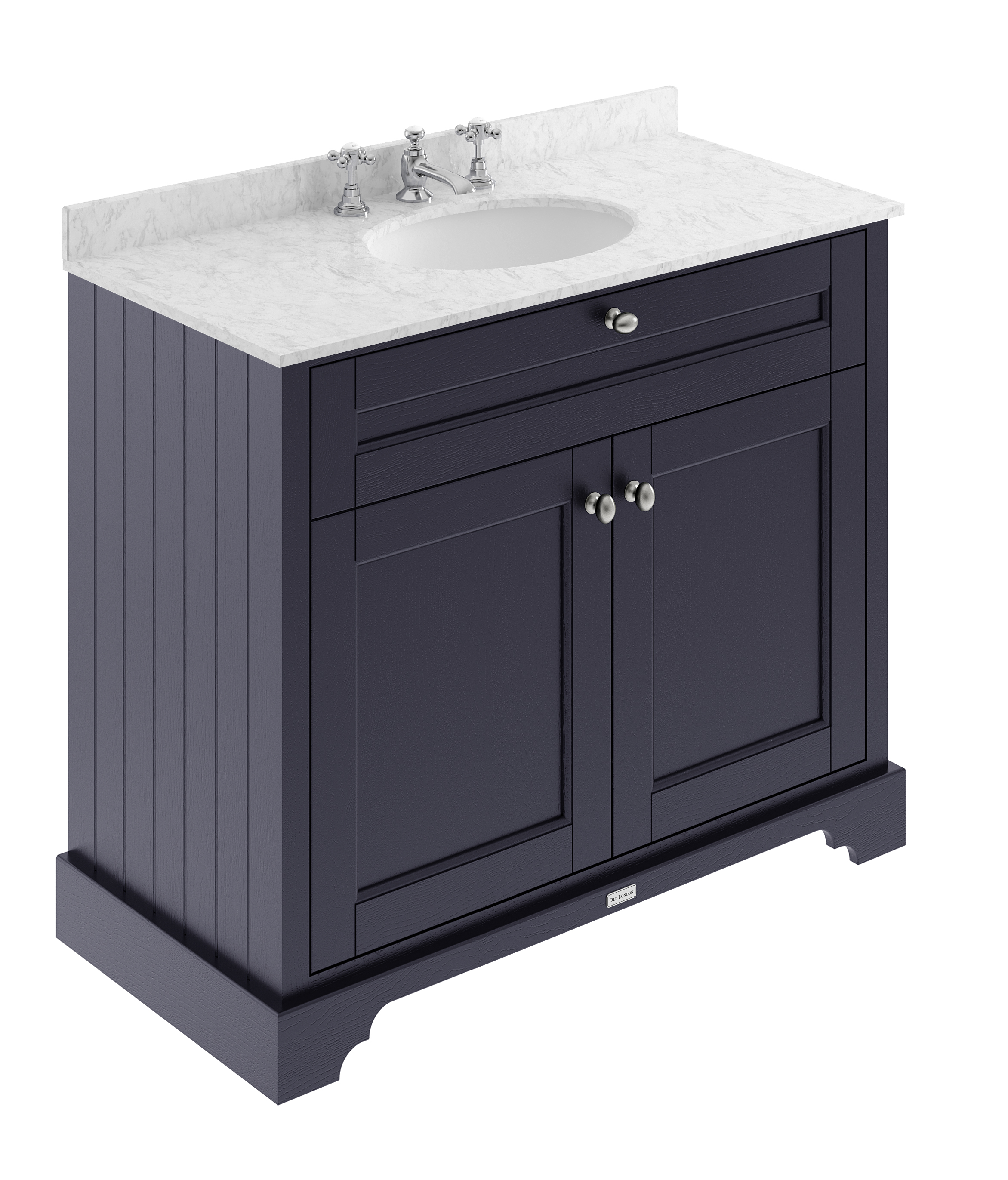 Hudson Reed Old London Twilight Blue 1000mm Vanity Unit and Marble Top 3TH LOF381