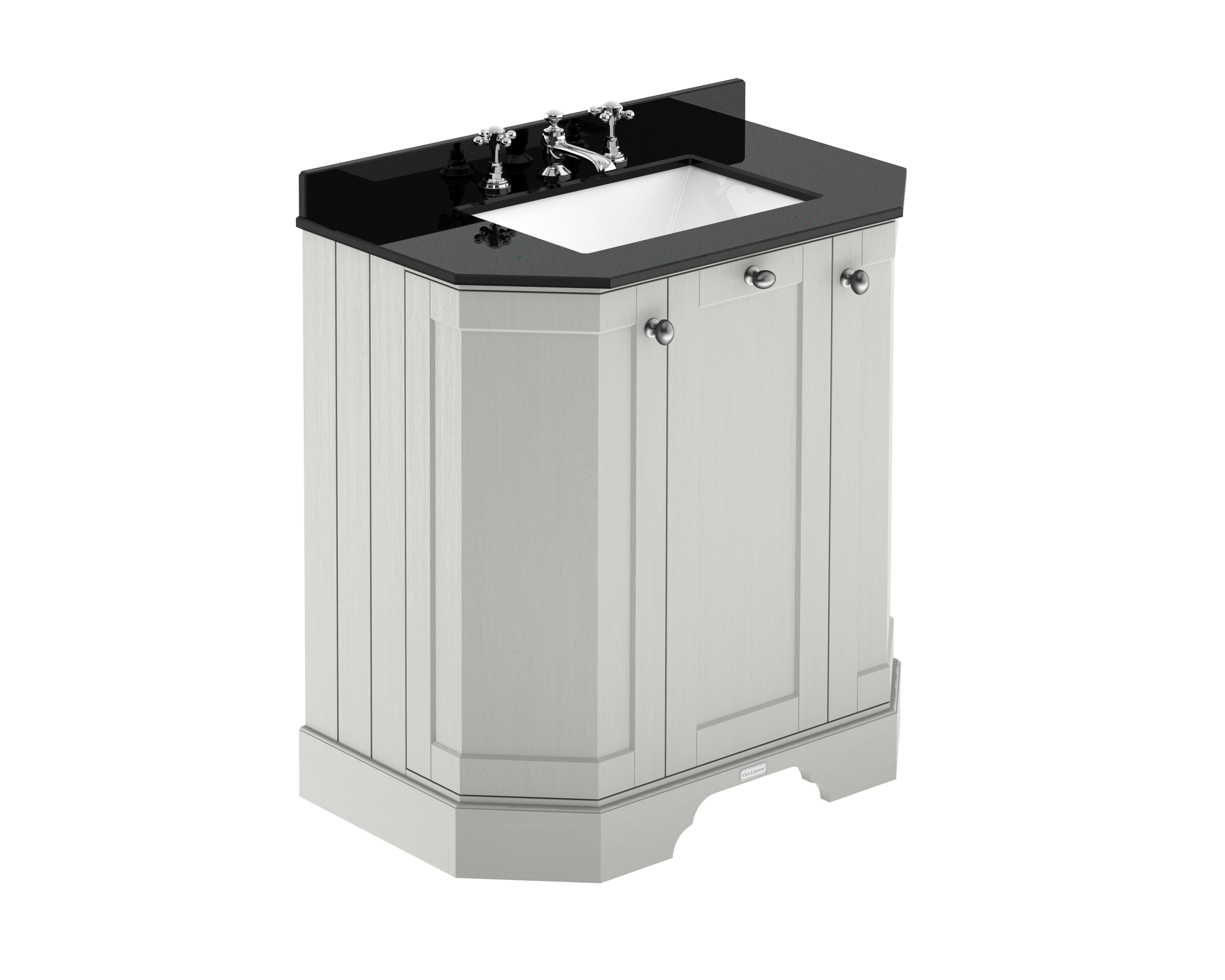 Hudson Reed Old London Timeless Sand 750mm 3 Door Angled Unit and Marble Top 3TH LOF415