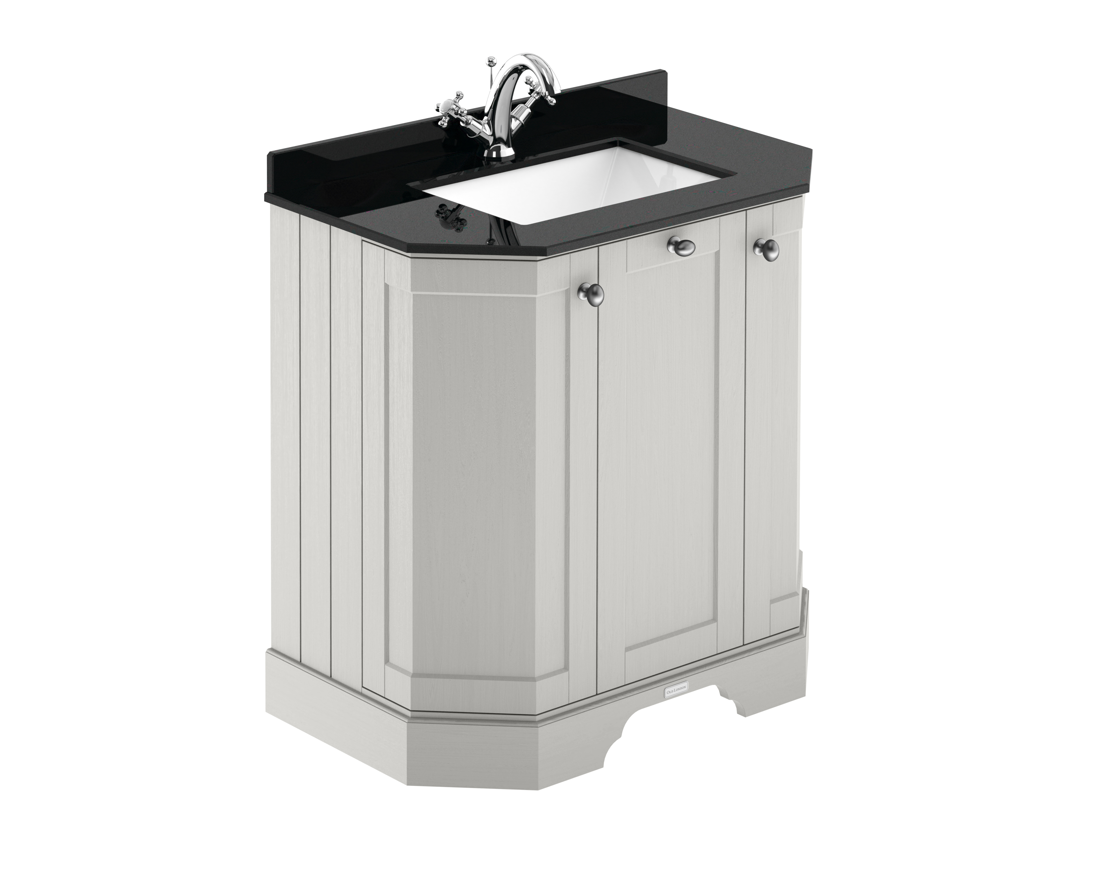 Hudson Reed Old London Timeless Sand 750mm 3 Door Angled Unit and Marble Top 1TH LOF418