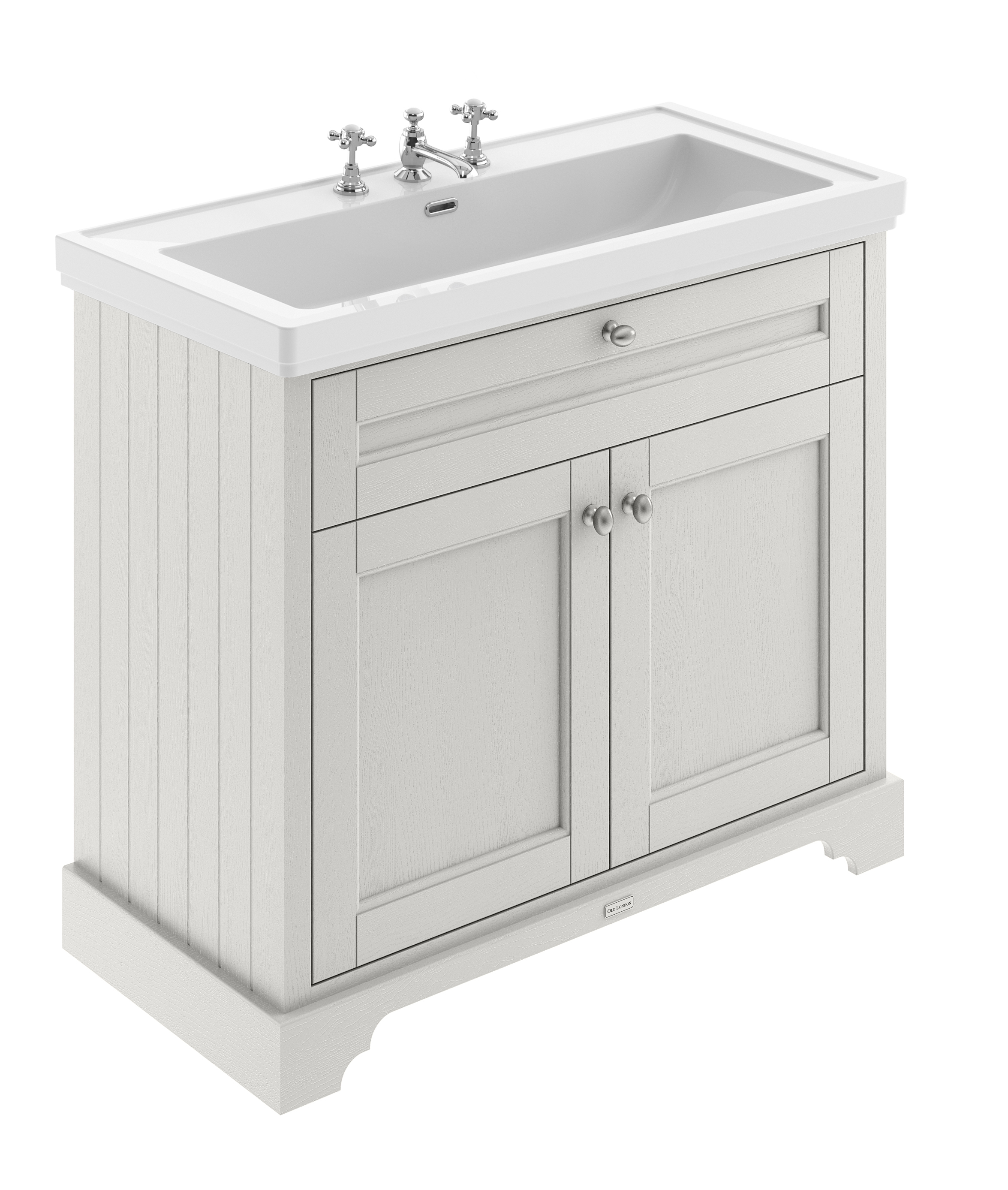 Hudson Reed Old London Timeless Sand 1000mm 2 Door Unit and Classic Fireclay Basin 3TH LOF438
