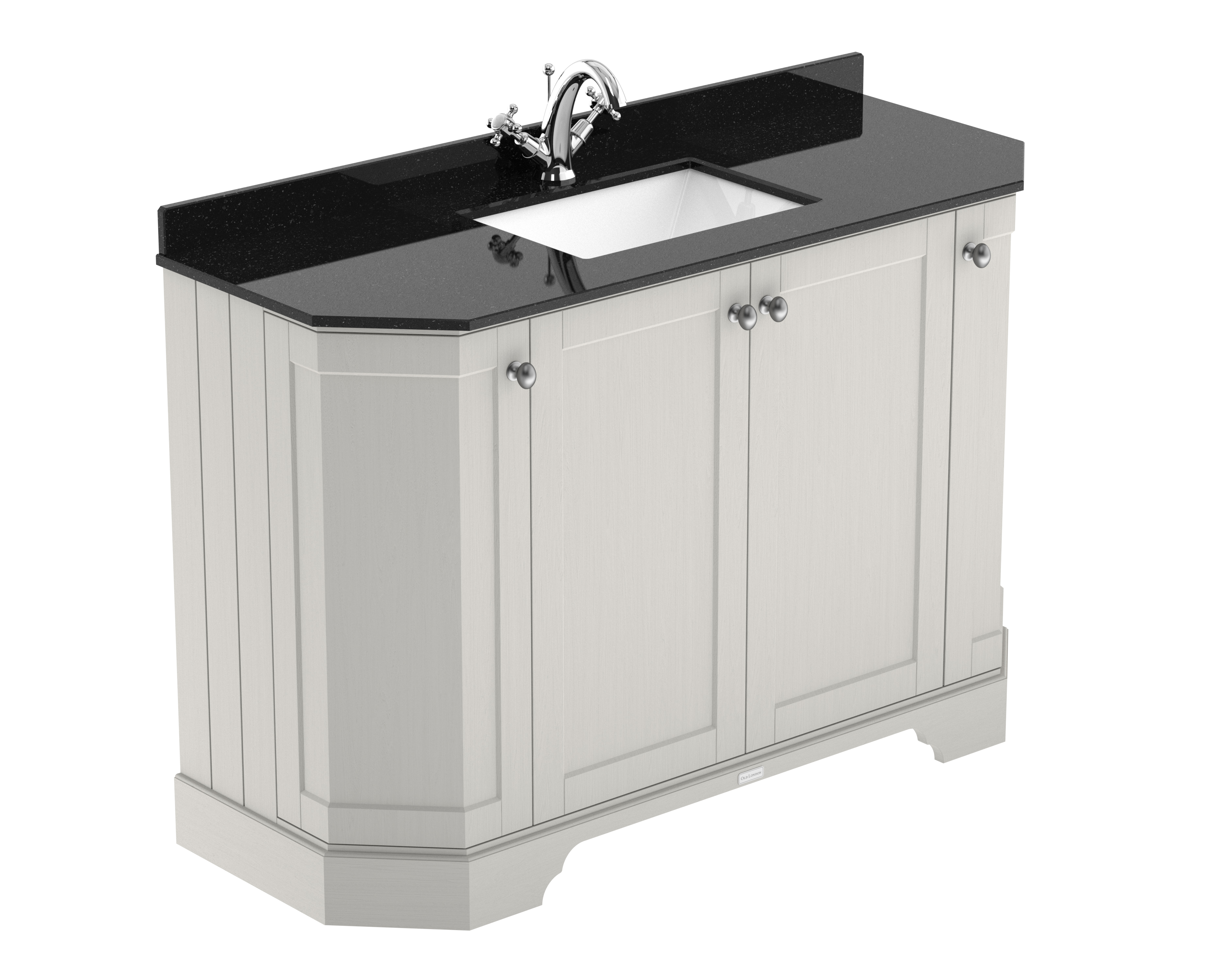 Hudson Reed Old London Timeless Sand 1200mm 4 Door Angled Vanity Unit and Marble Top 1TH LOF462