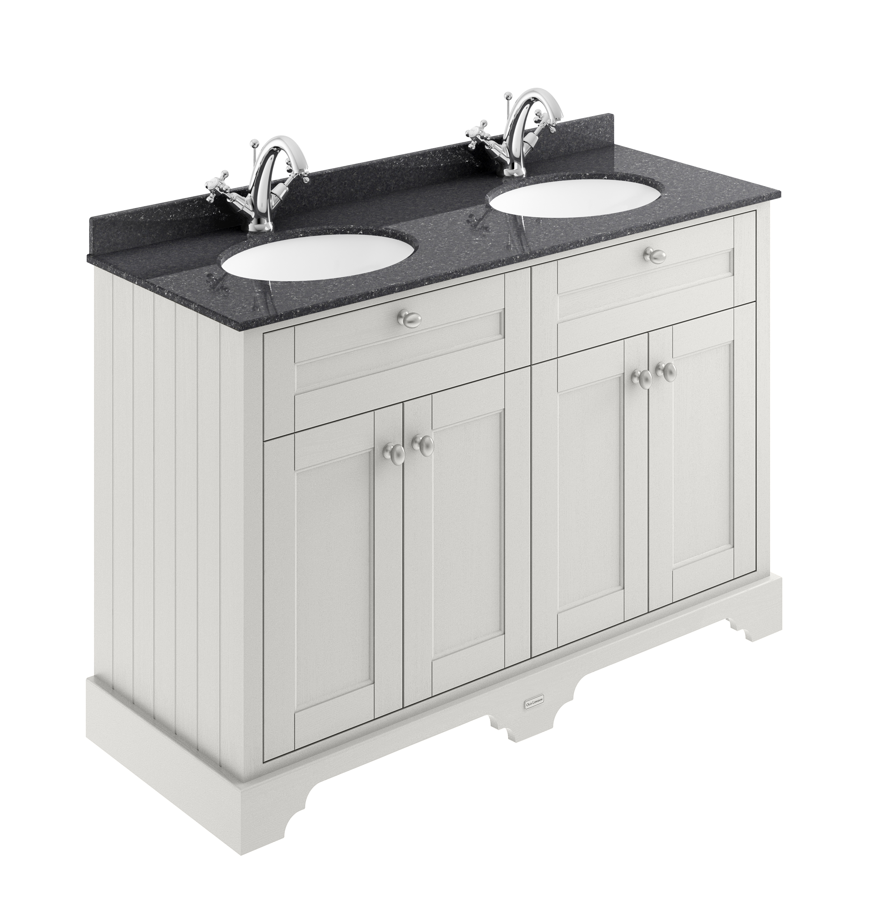 Hudson Reed Old London Timeless Sand 1200mm Vanity Unit and Double Marble Top 1TH LOF463