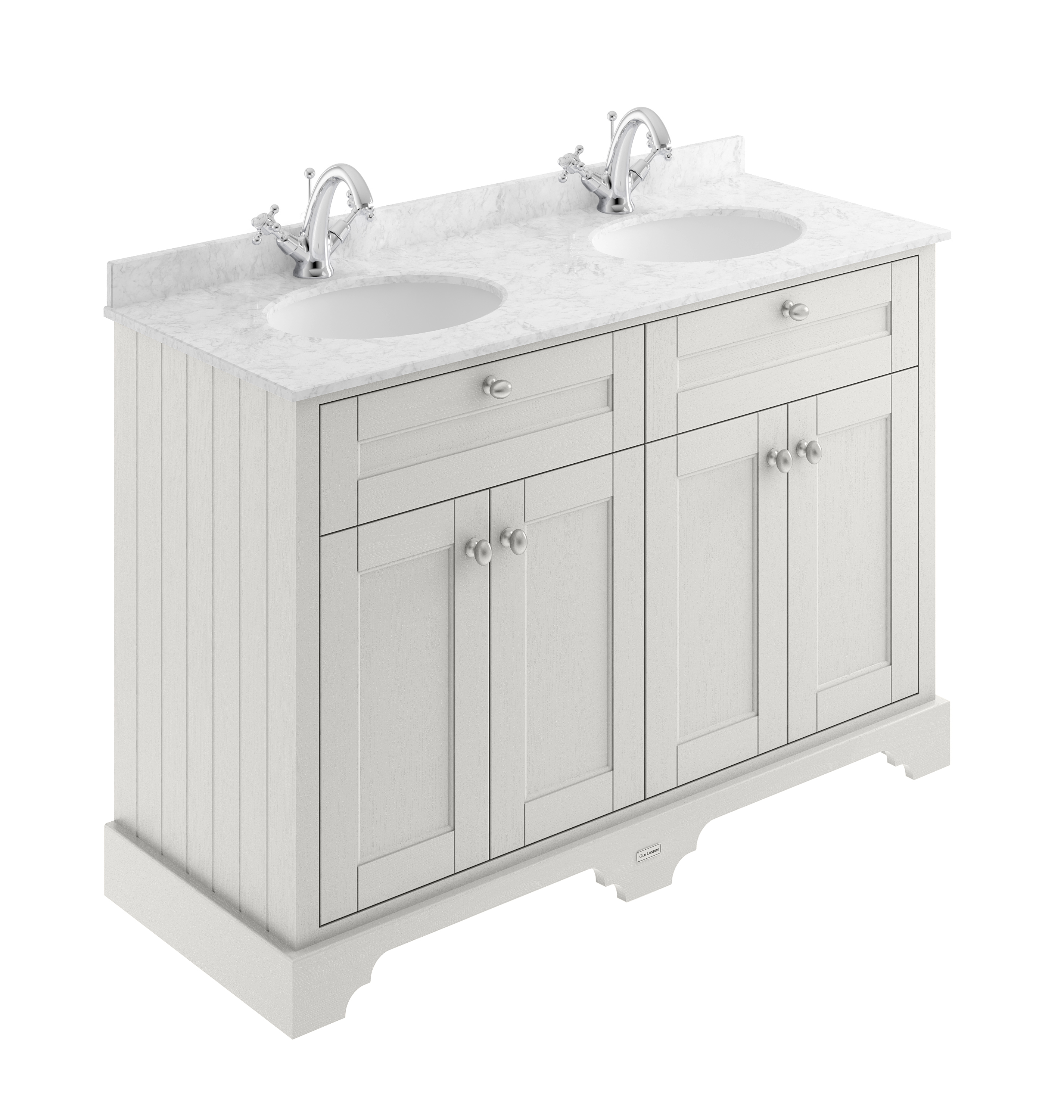 Hudson Reed Old London Timeless Sand 1200mm Vanity Unit and Double Marble Top 1TH LOF465
