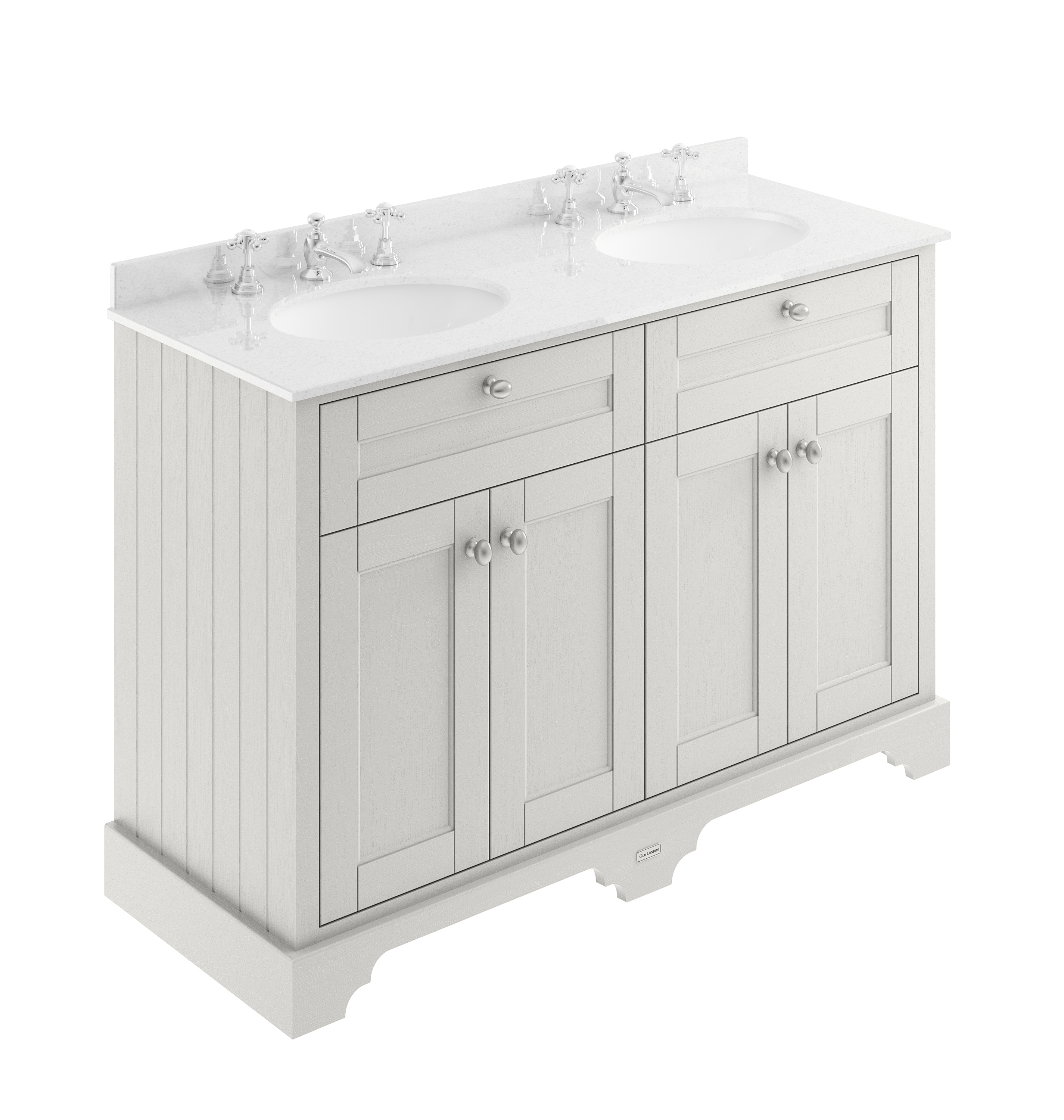 Hudson Reed Old London Timeless Sand 1200mm Vanity Unit and Double Marble Top 3TH LOF467