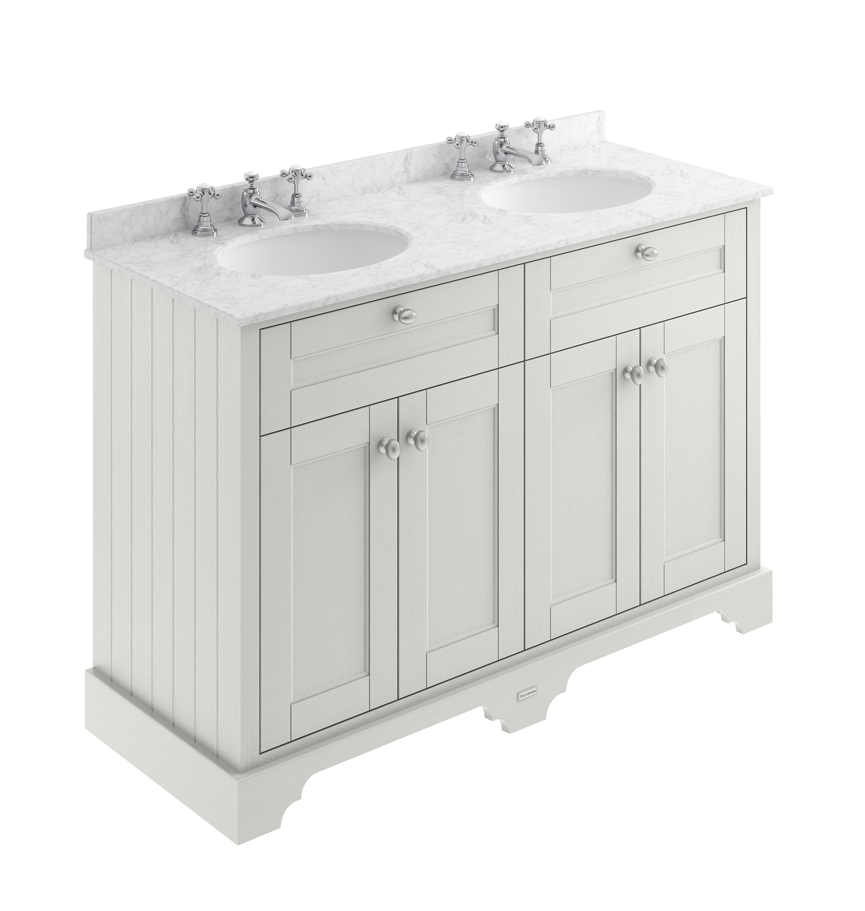Hudson Reed Old London Timeless Sand 1200mm Vanity Unit and Double Marble Top 3TH LOF468