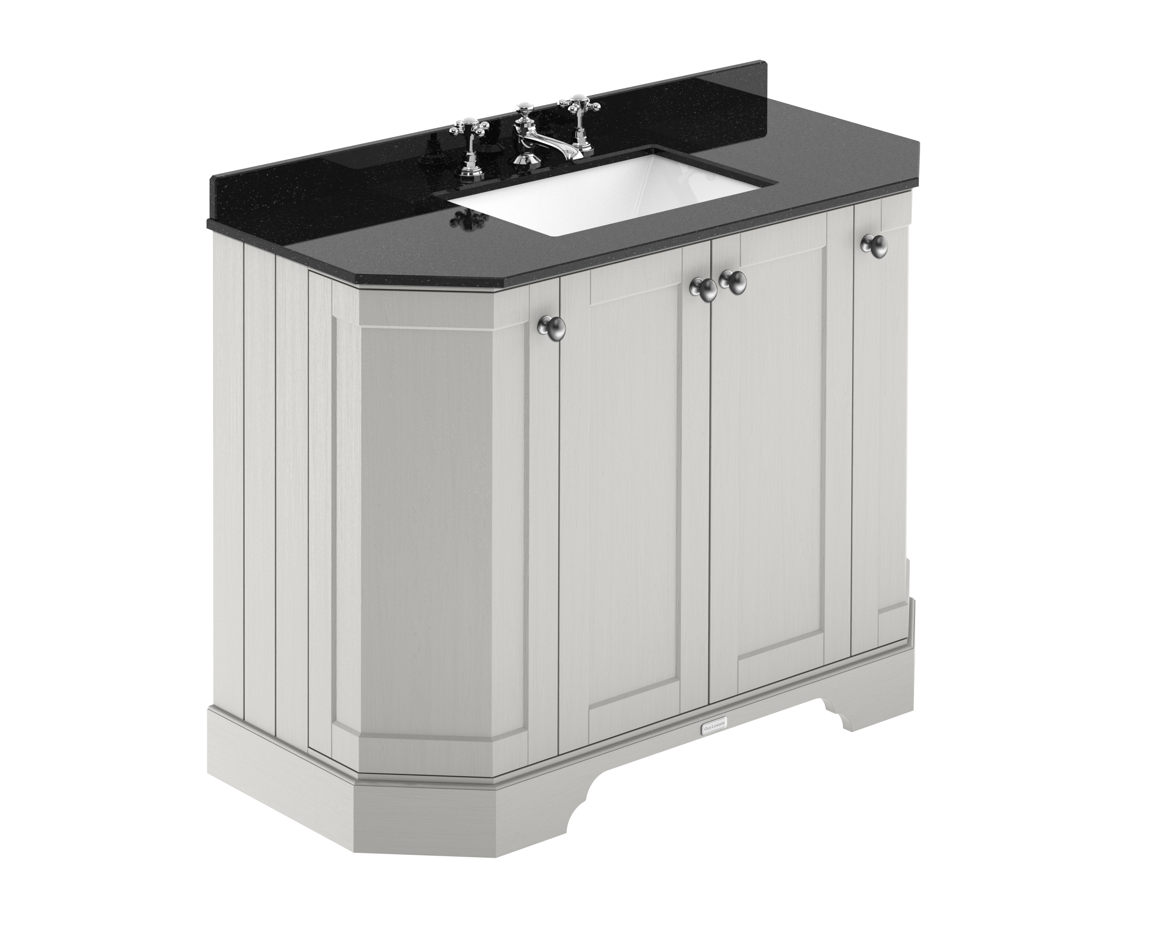 Hudson Reed Old London Timeless Sand 1000mm 4 Door Angled Vanity Unit and Marble Top 3TH LOF485