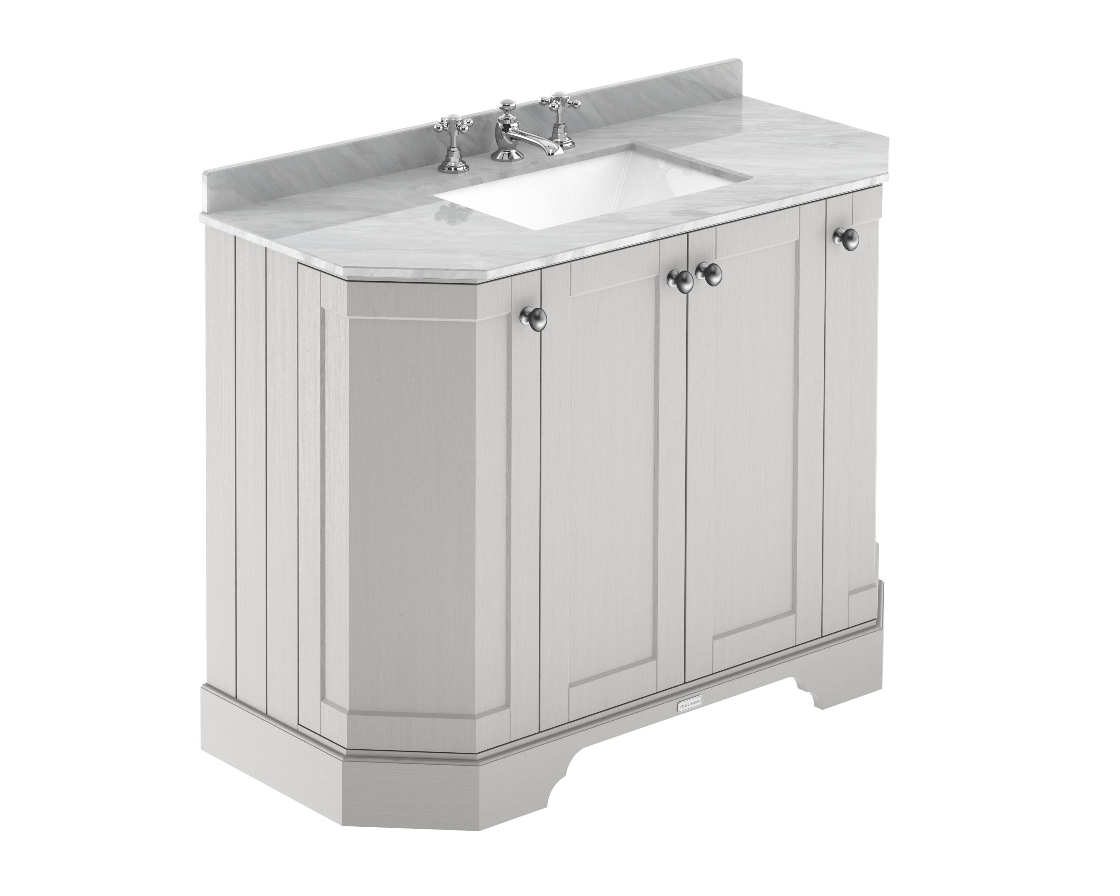 Hudson Reed Old London Timeless Sand 1000mm 4 Door Angled Vanity Unit and Marble Top 3TH LOF487