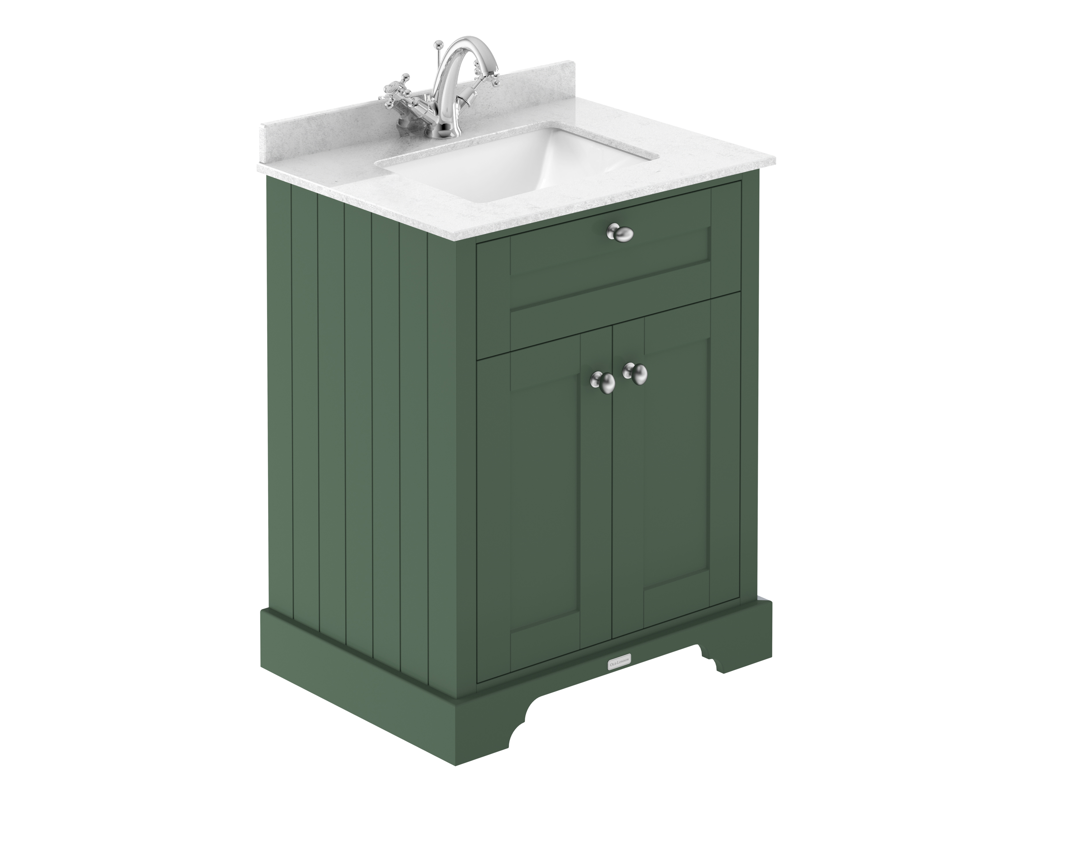 Hudson Reed Old London Hunter Green 600mm Vanity Unit and Marble Top 1TH LOF822S