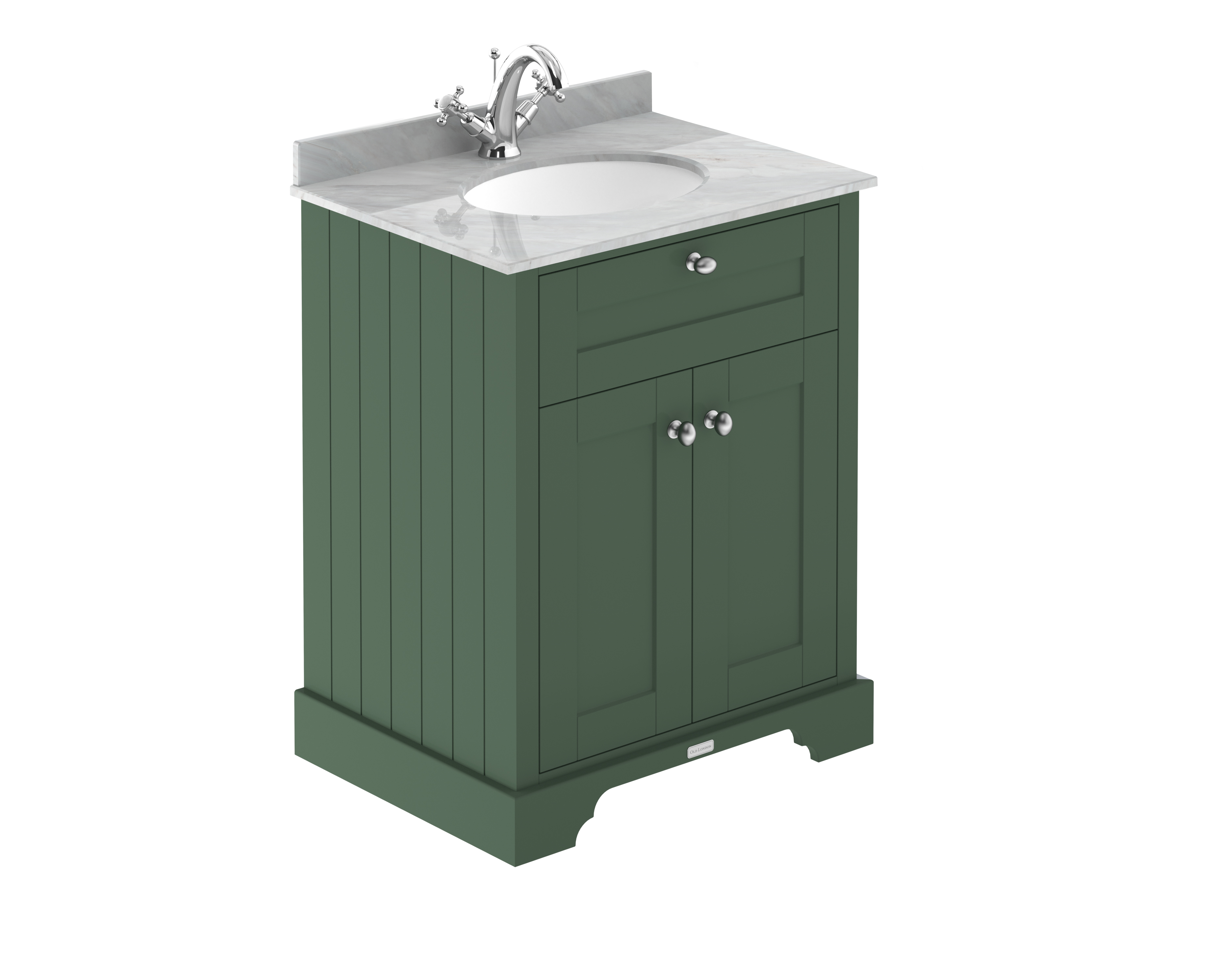 Hudson Reed Old London Hunter Green 600mm Vanity Unit and Marble Top 1TH LOF823