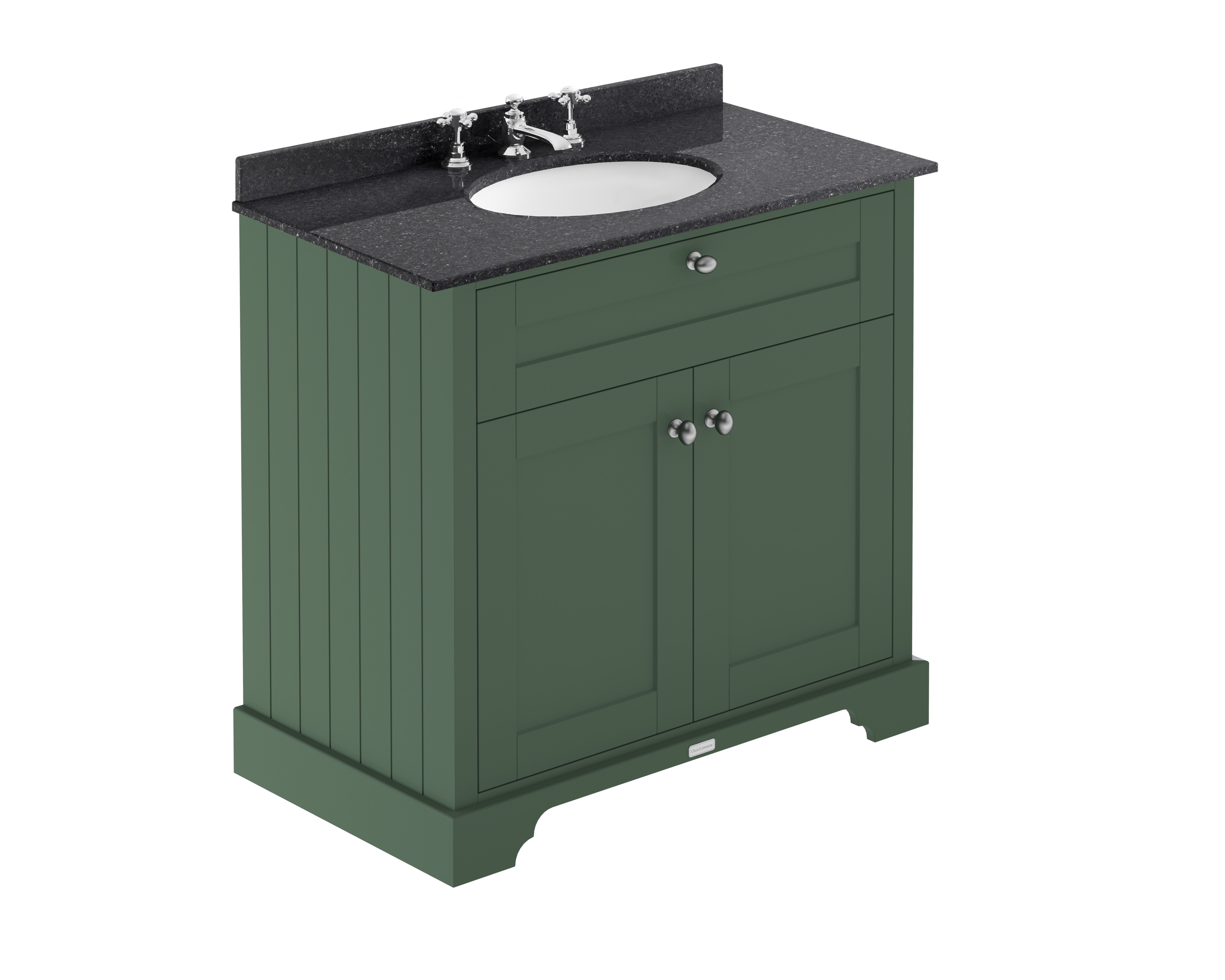 Hudson Reed Old London Hunter Green 800mm Vanity Unit and Marble Top 3TH LOF830
