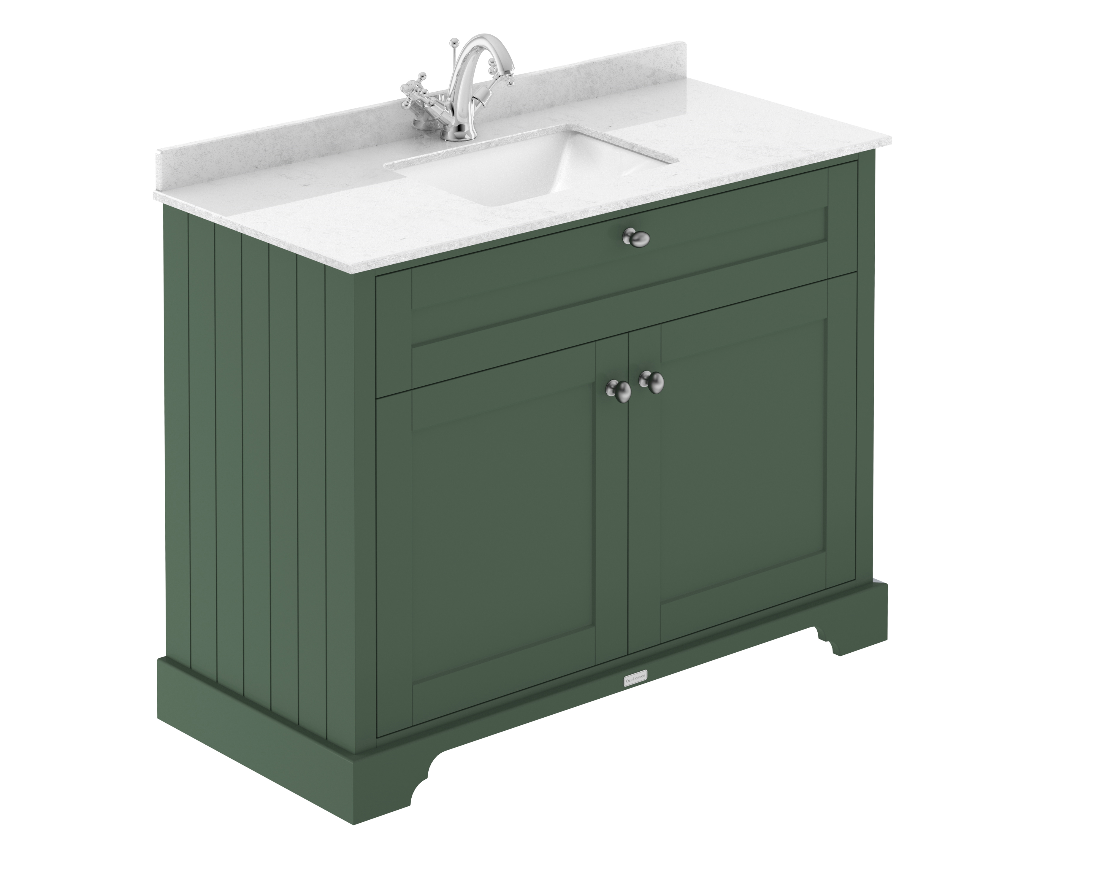 Hudson Reed Old London Hunter Green 1000mm Vanity Unit and Marble Top 1TH LOF877S