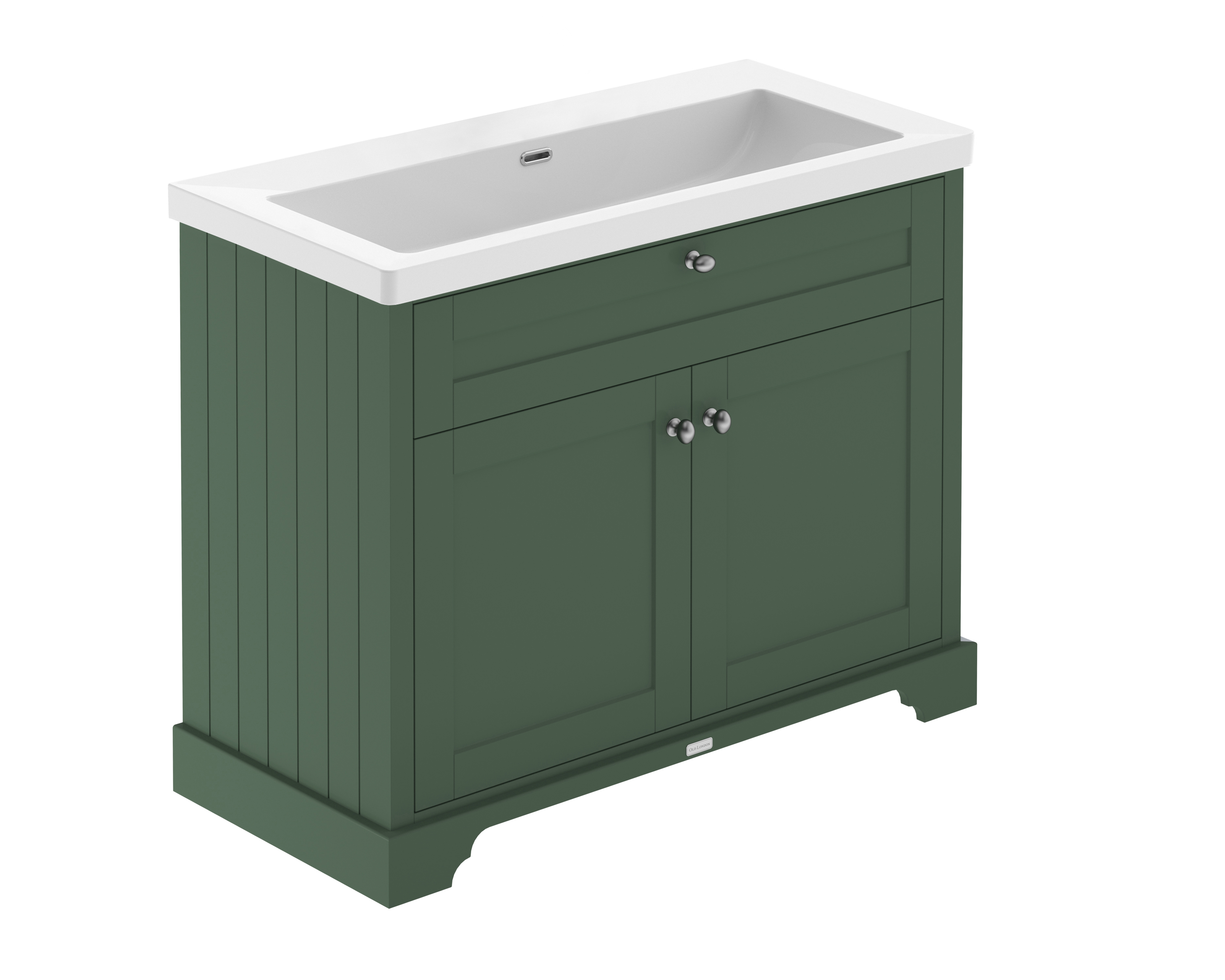 Hudson Reed Old London Hunter Green 1000mm 2 Door Unit and Contemporary Basin 0TH LOF892