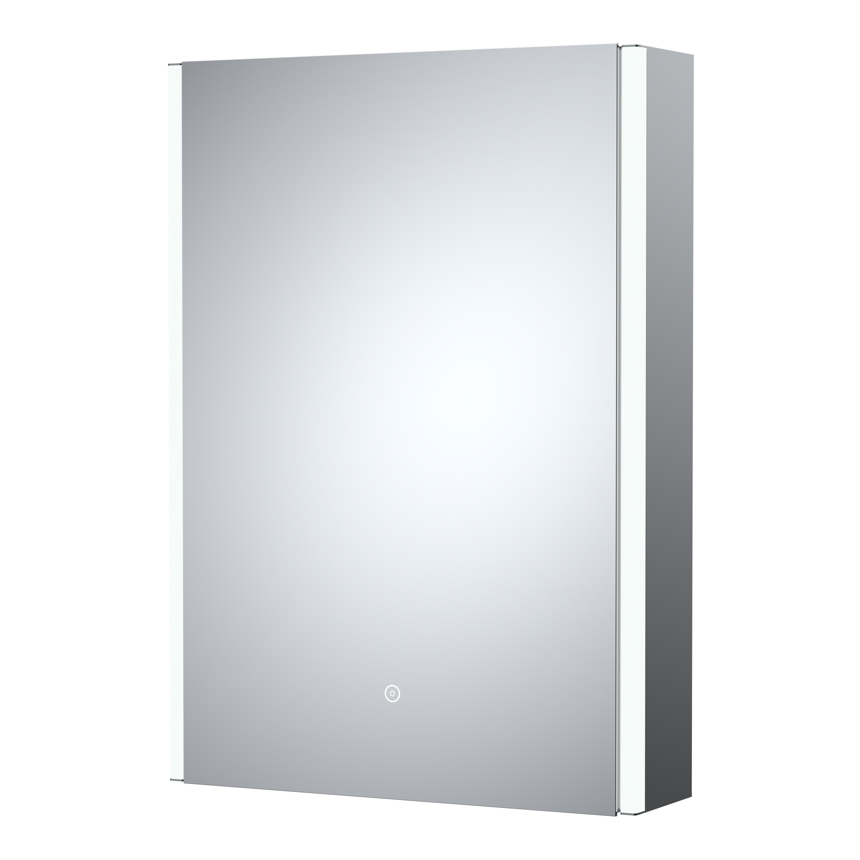 Hudson Reed Nuie Single Door Mirror Cabinet Silver 500mm LQ093
