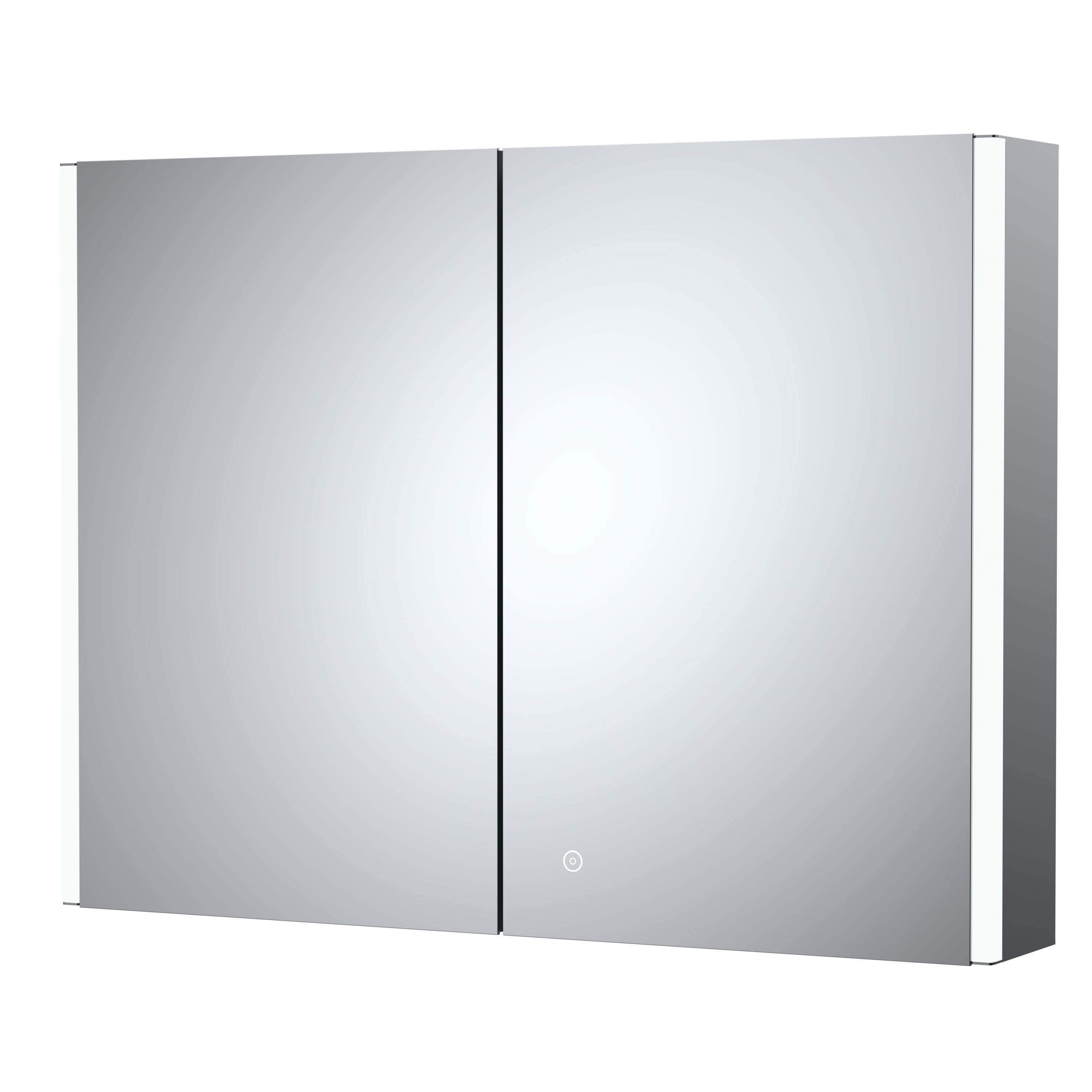 Hudson Reed Nuie Double Door Mirror Cabinet Silver 800mm LQ094