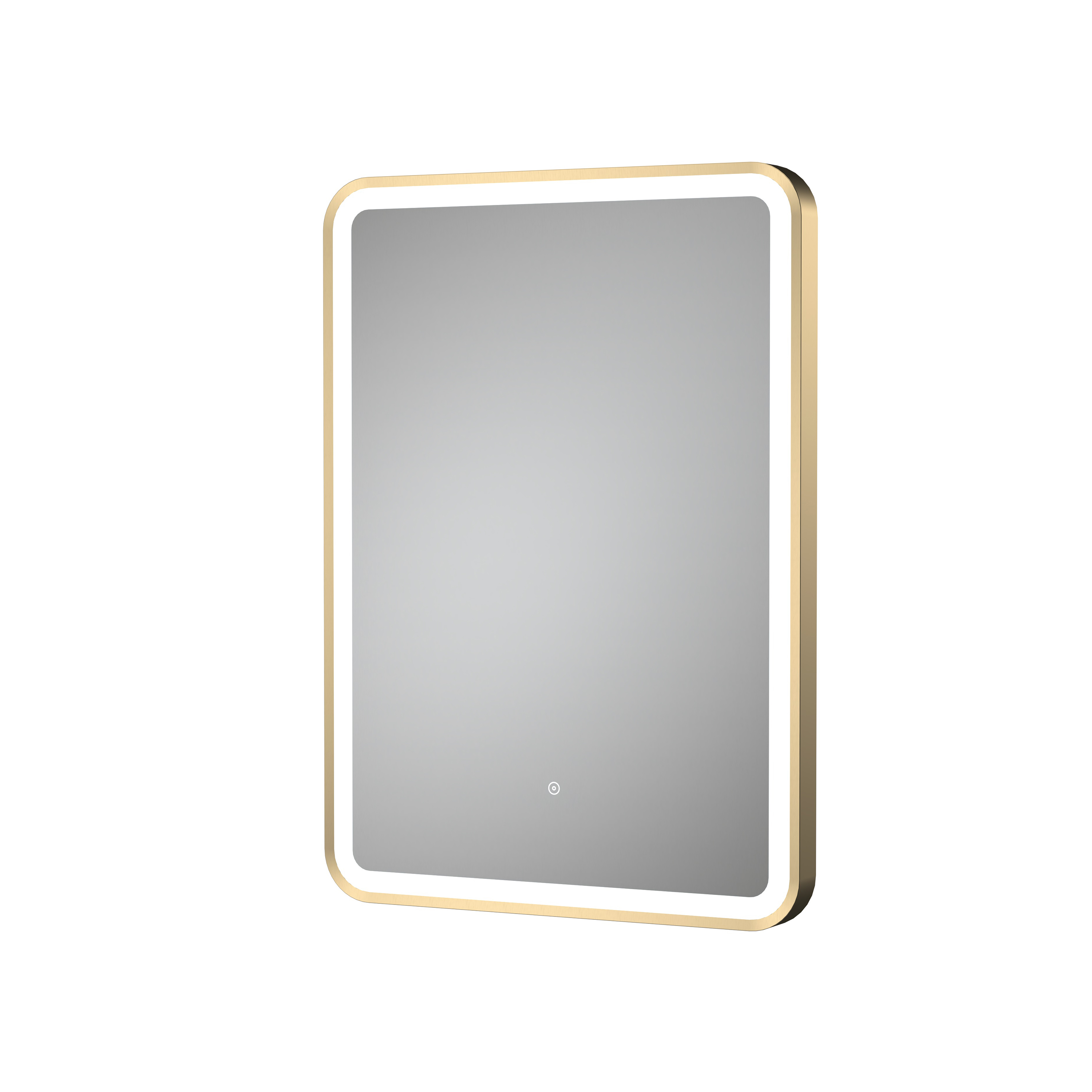 Hudson Reed Nuie Framed LED Touch Sensor Mirror Brushed Brass 700 x 500 LQ702