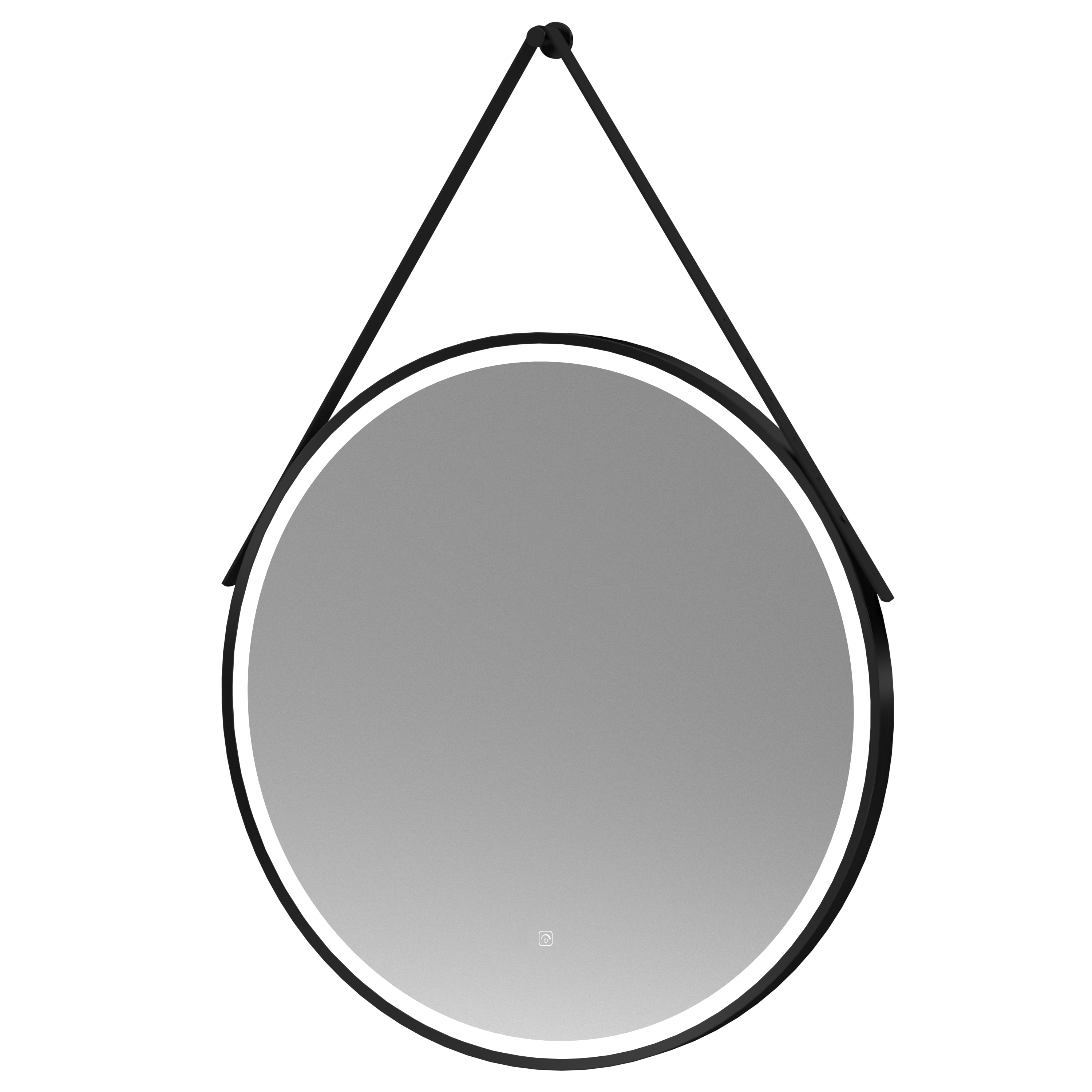Hudson Reed Nuie Framed LED Touch Sensor Mirror Matt Black 800mm Round Illuminated LQ721