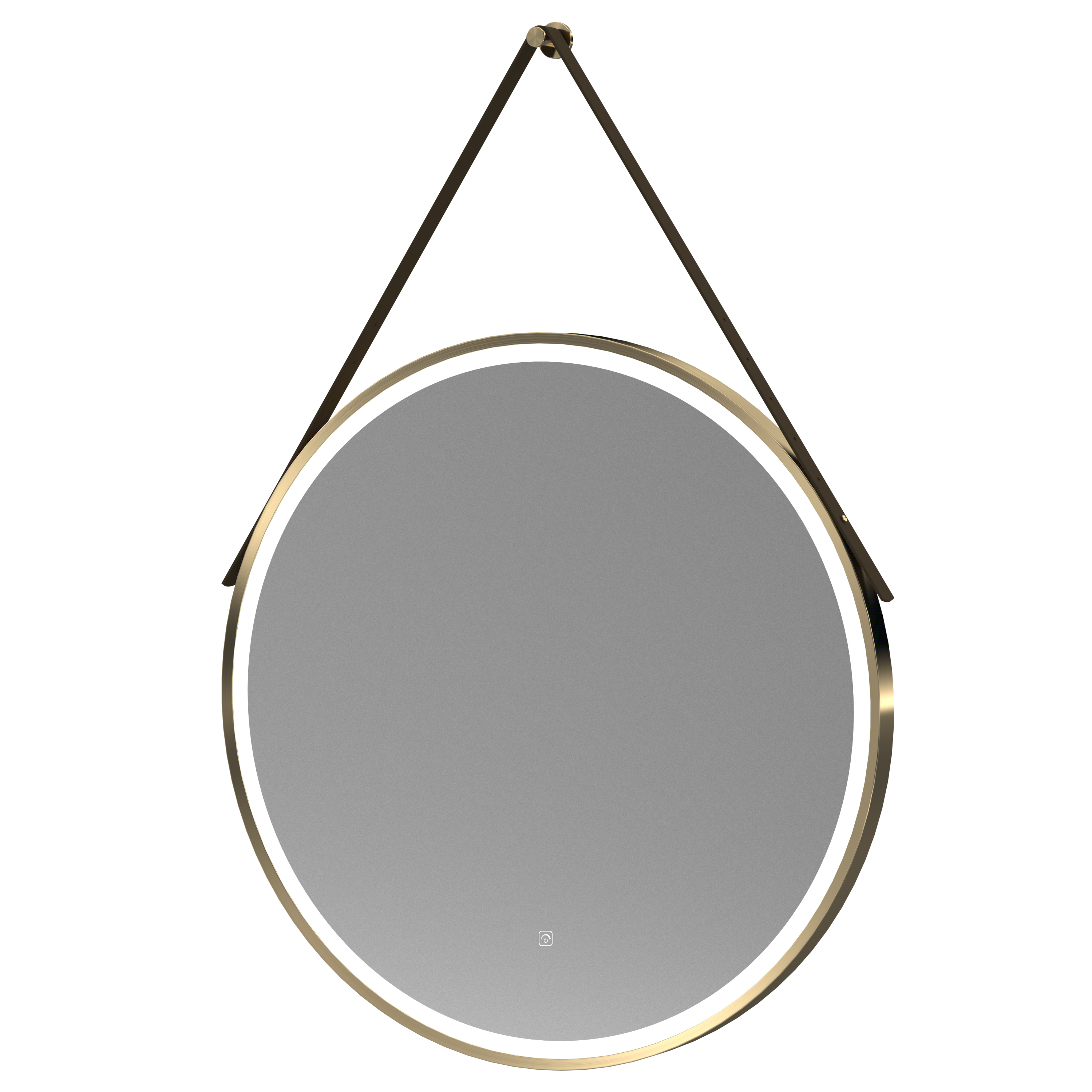 Hudson Reed Nuie Framed LED Touch Sensor Mirror Brushed Brass 800mm Round Illuminated LQ722