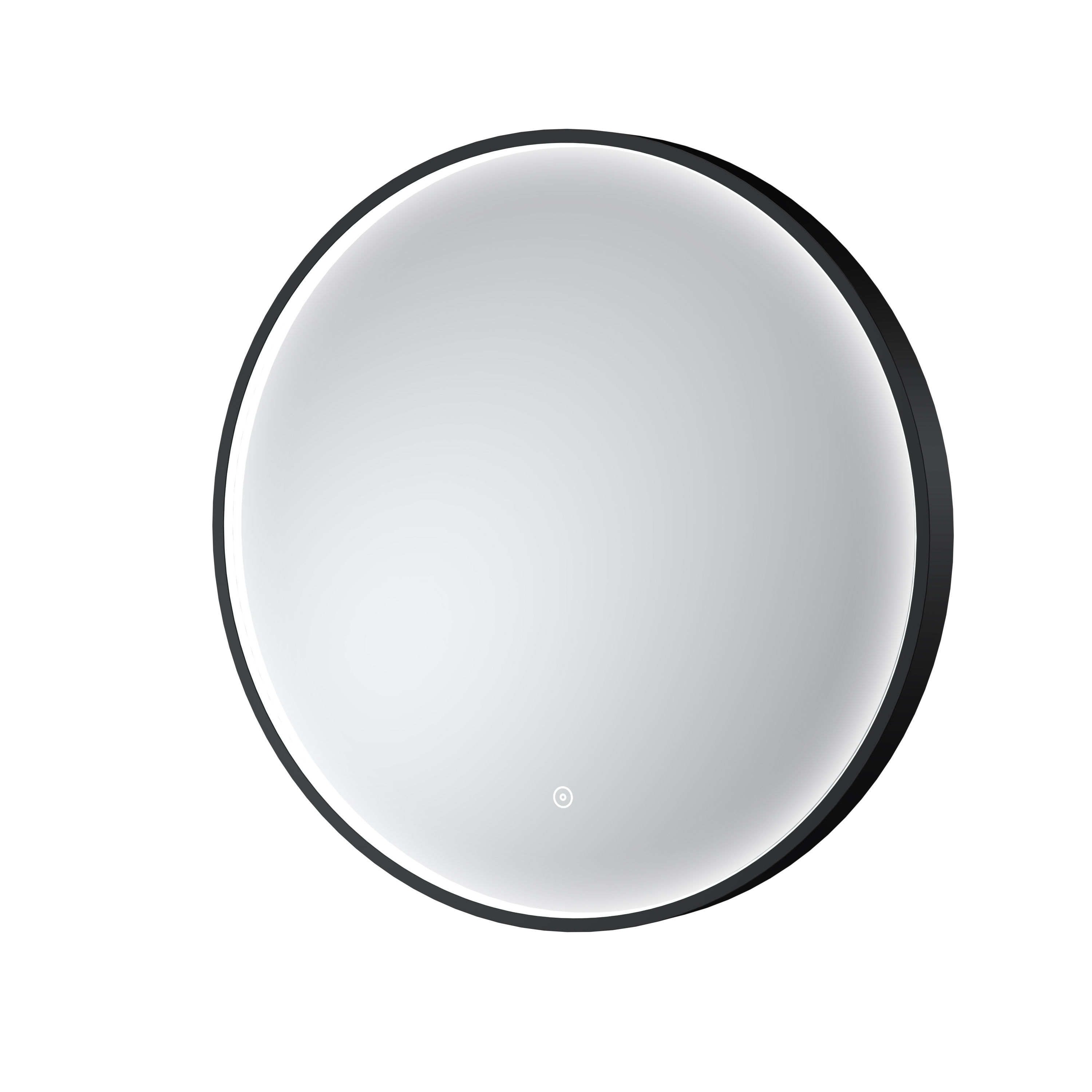 Hudson Reed Nuie Mensa Black Frame LED Mirror 600mm LQ741