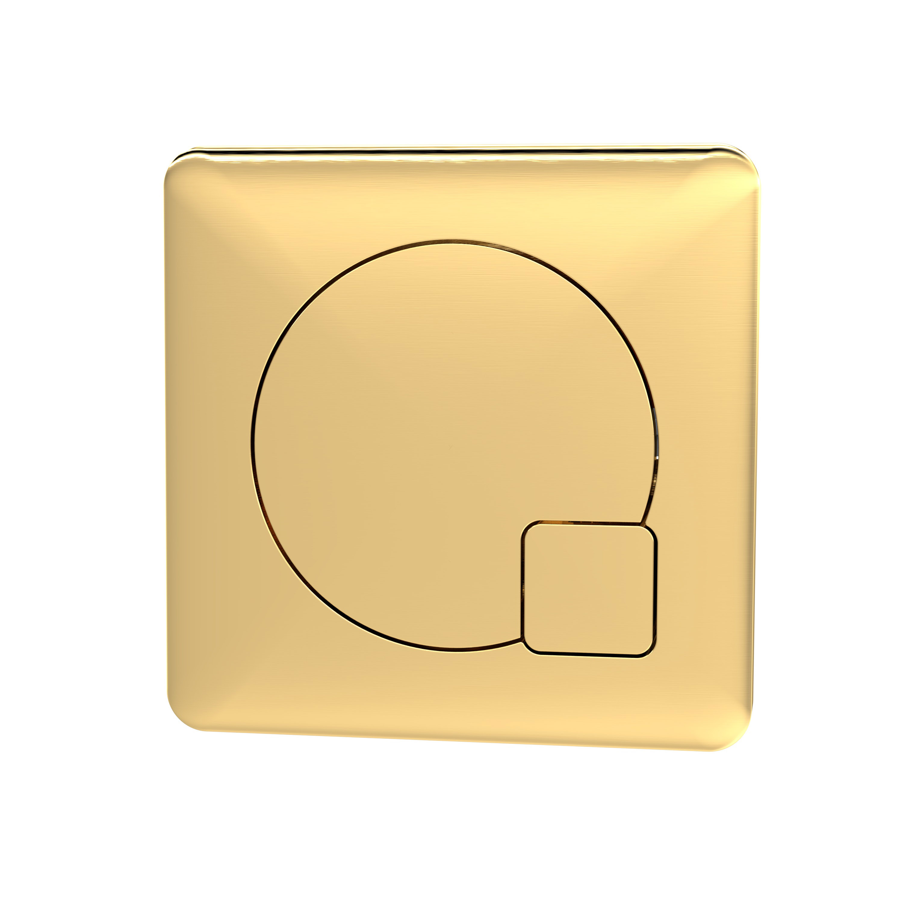 Hudson Reed Nuie Brushed Brass Square Dual Flush Push Button MDPB03