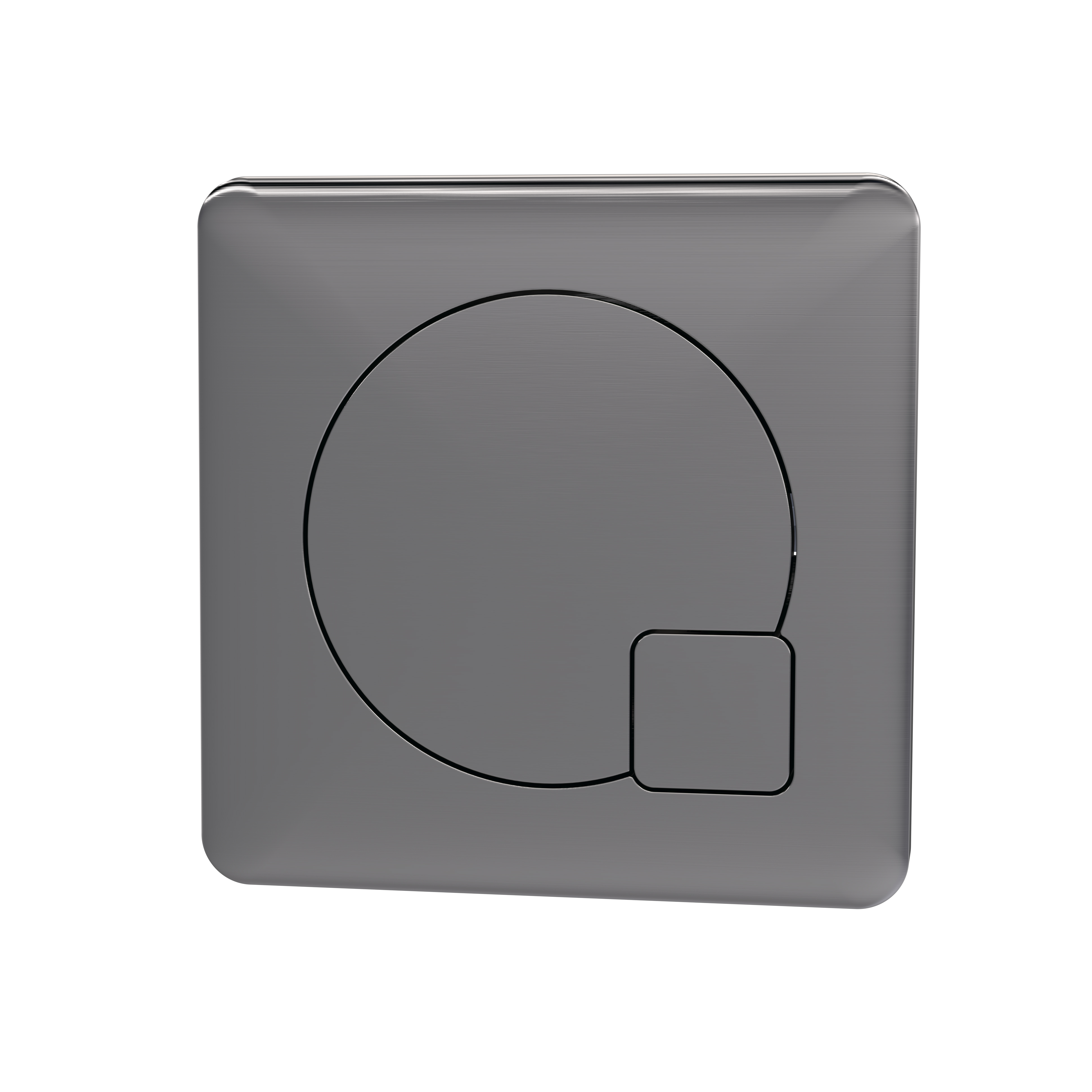 Hudson Reed Nuie Brushed Pewter Square Dual Flush Gun Metal Push Button MDPB07
