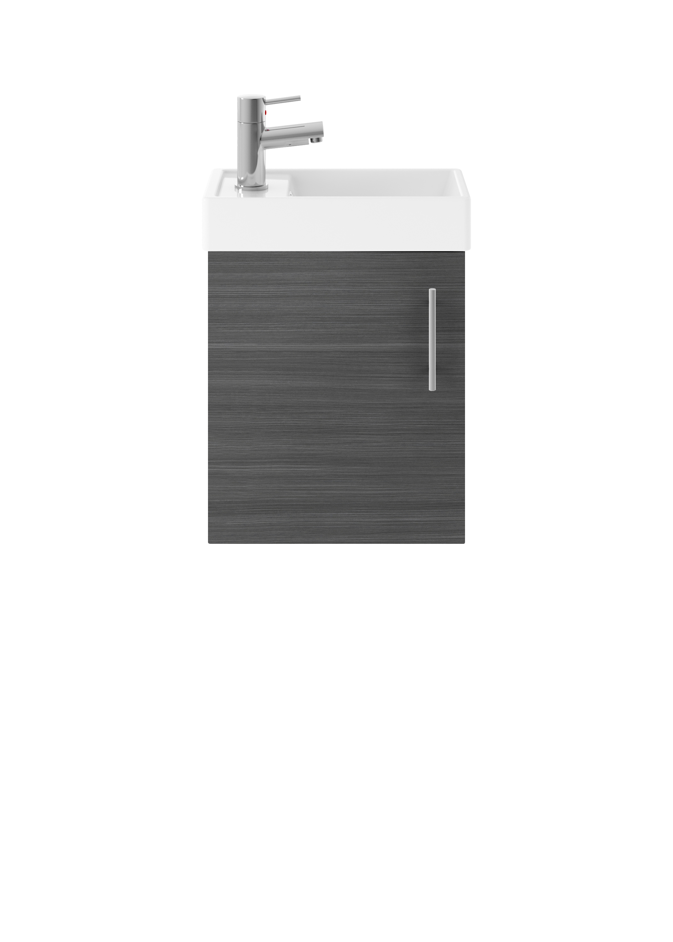 Nuie Vault Anthracite Woodgrain 400mm Wall Hung Vanity Unit and Basin MIN009
