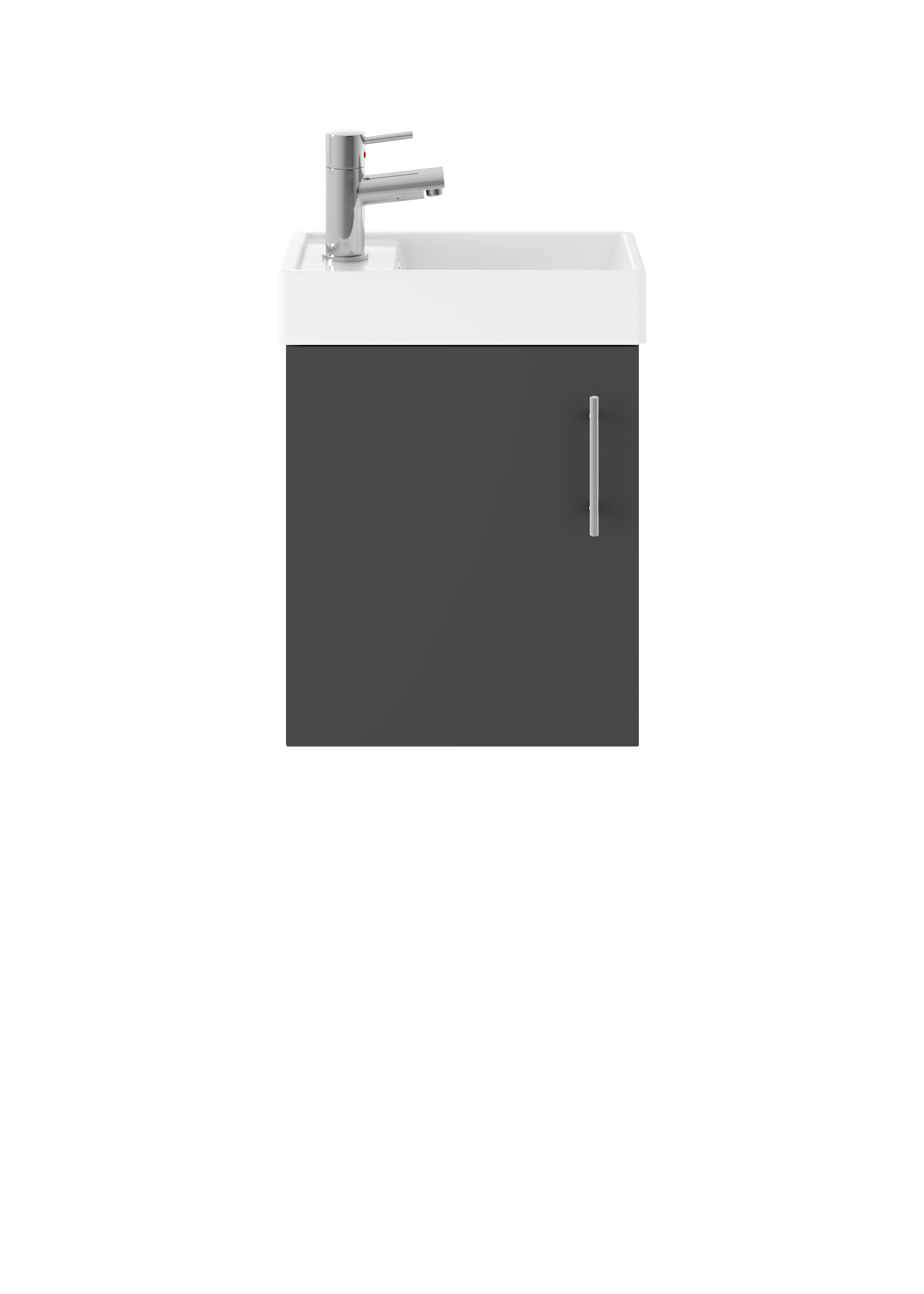 Nuie Vault Gloss Grey 400mm Wall Hung Vanity Unit and Basin MIN013