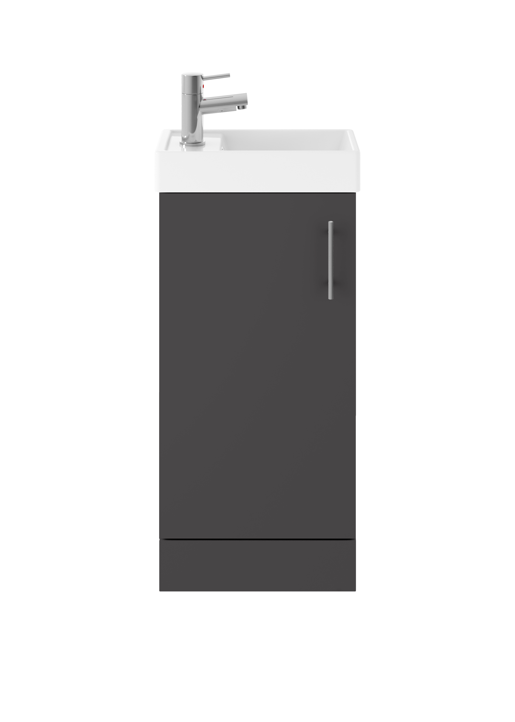 Nuie Vault Gloss Grey 400mm Floor Standing Vanity Unit and Basin MIN014