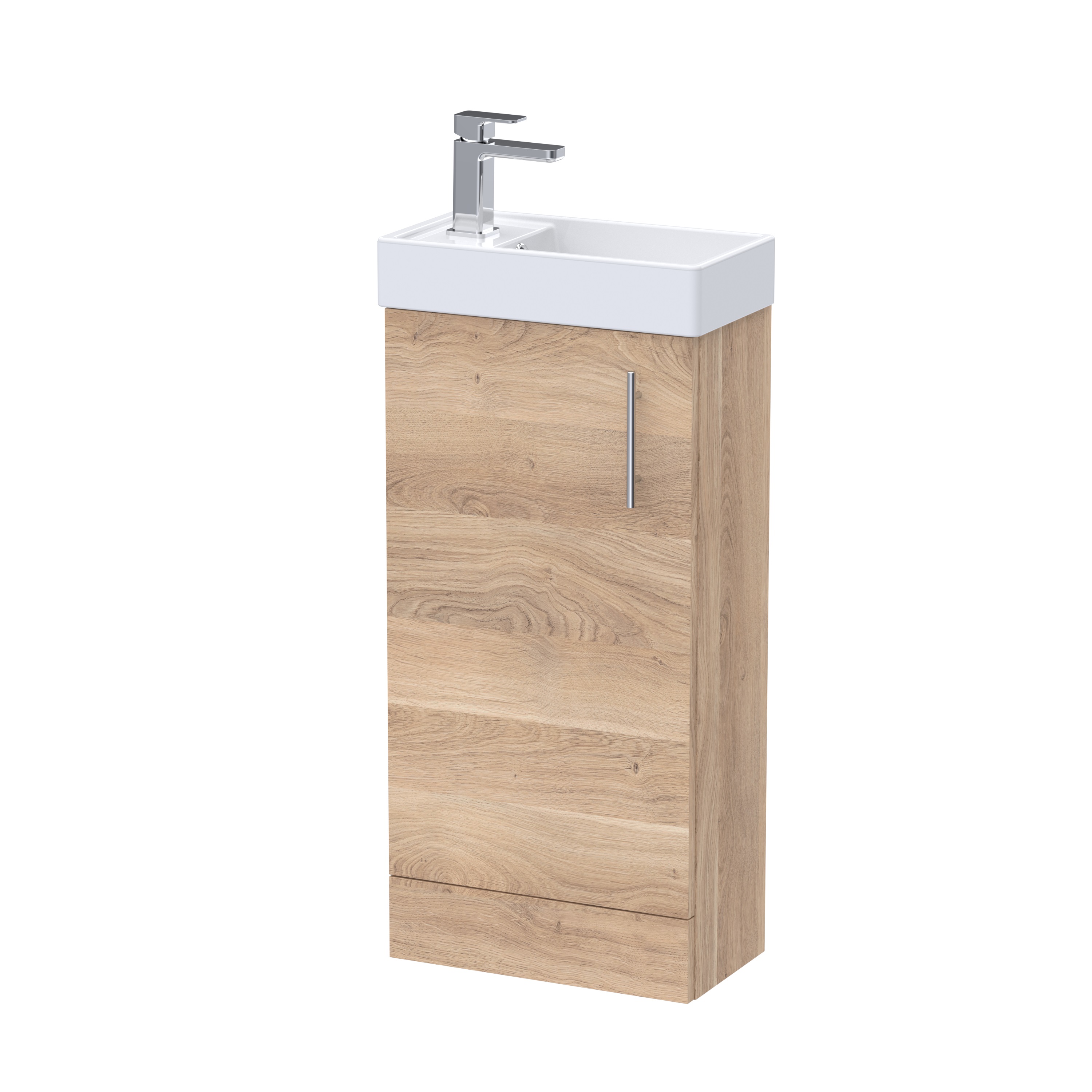 Nuie Vault Bleached Oak 400mm Floor Standing Vanity Unit and Basin MIN030