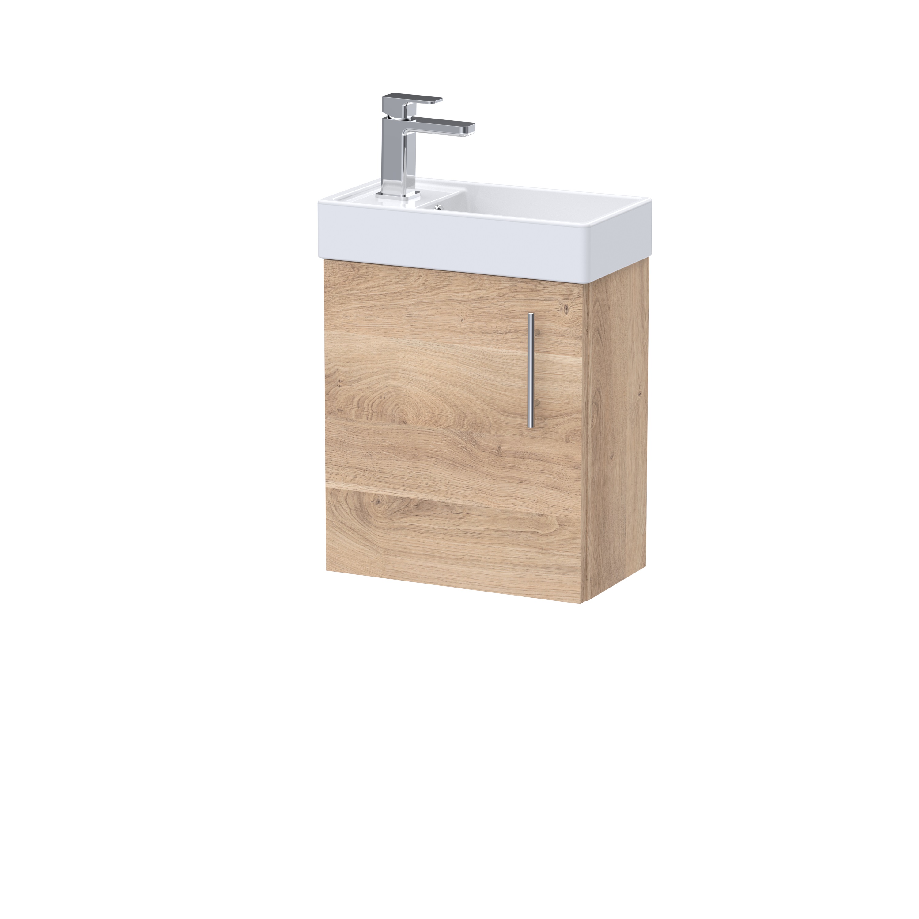 Nuie Vault Bleached Oak 400mm Wall Hung Vanity Unit and Basin MIN031