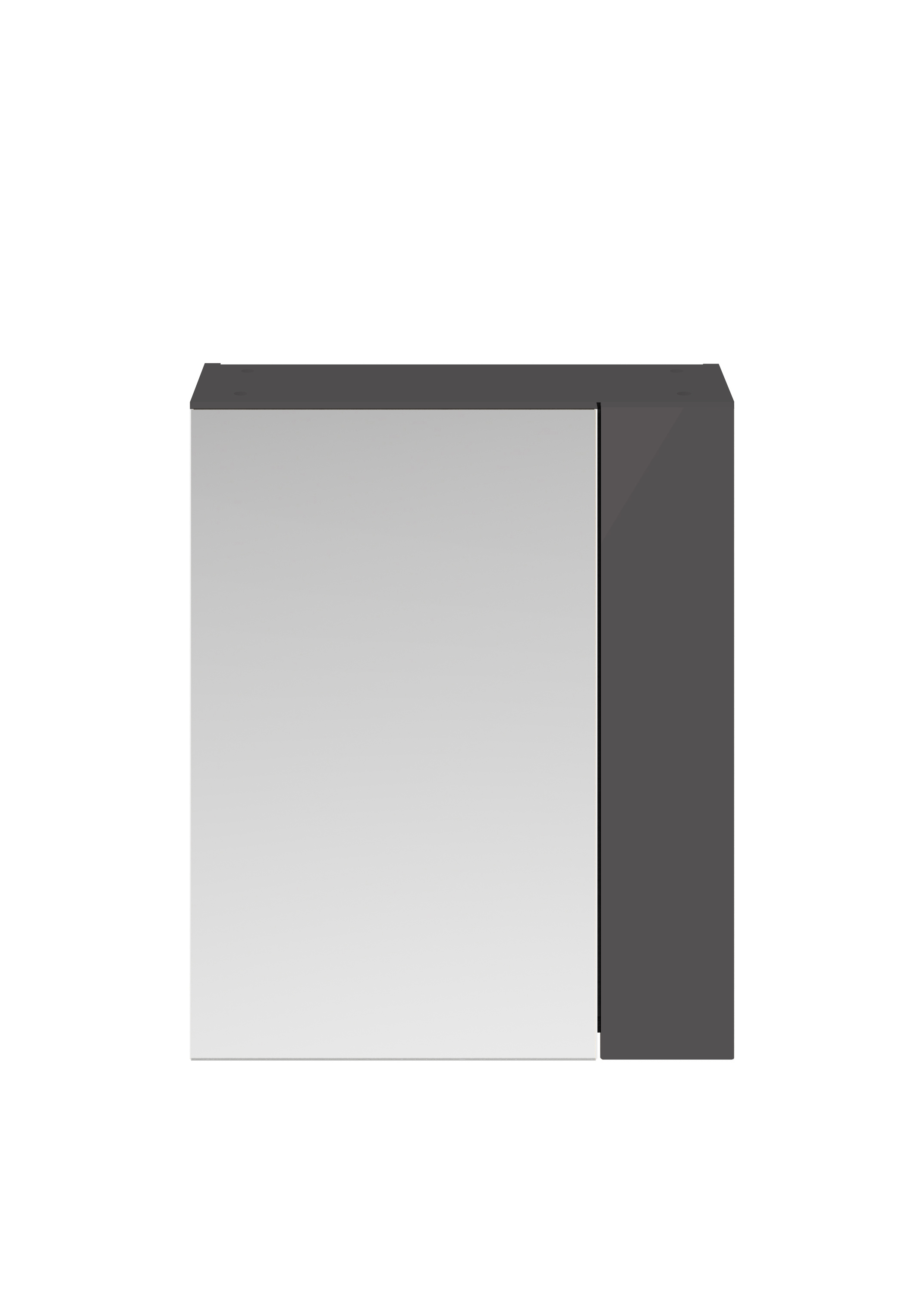 Nuie Athena Gloss Grey 600mm Mirror Unit 75 25 MOC324