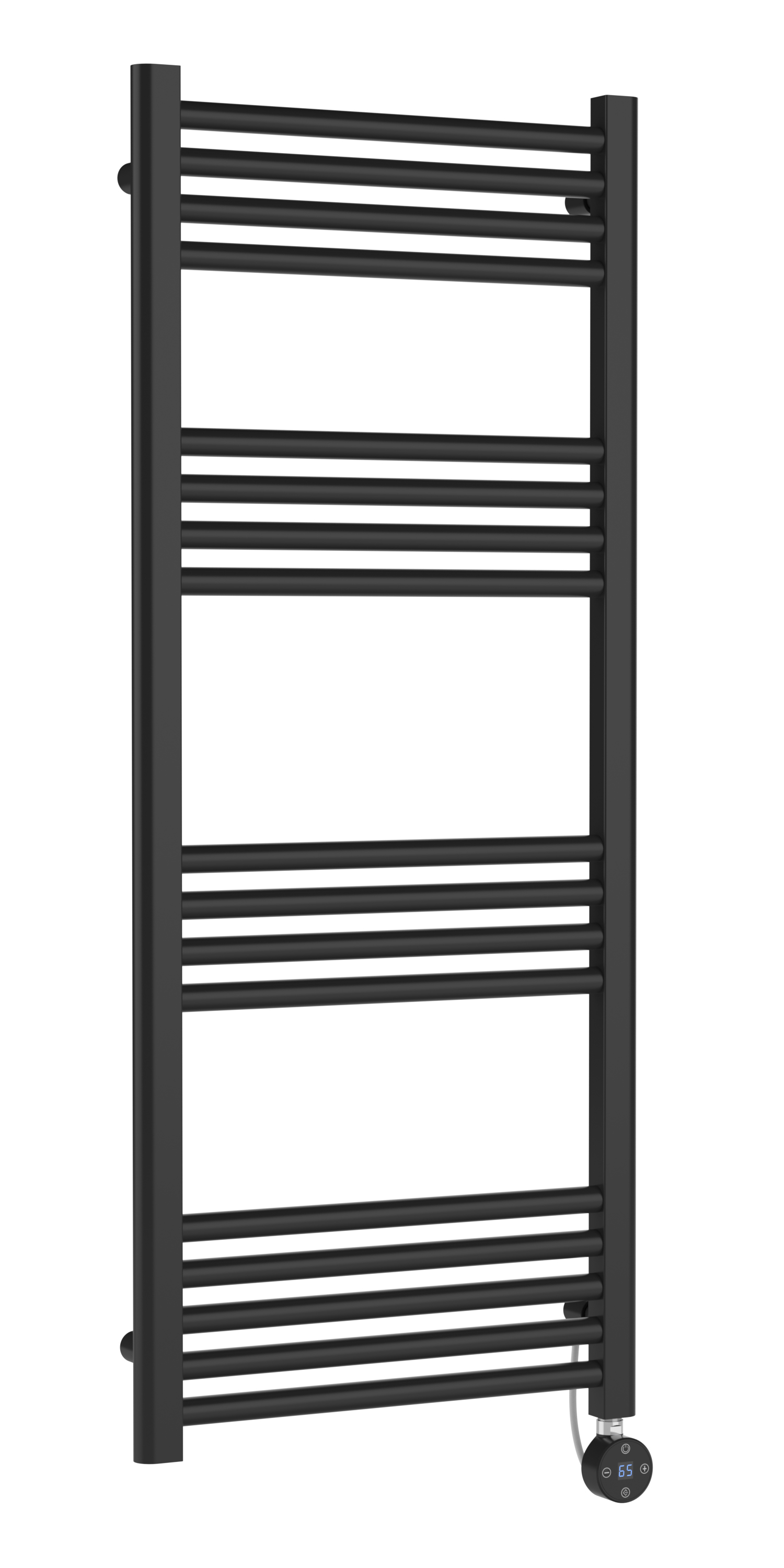 Hudson Reed Nuie Electric Bar Towel Rail Anthracite Round Straight Radiator 1200x500 MTY160