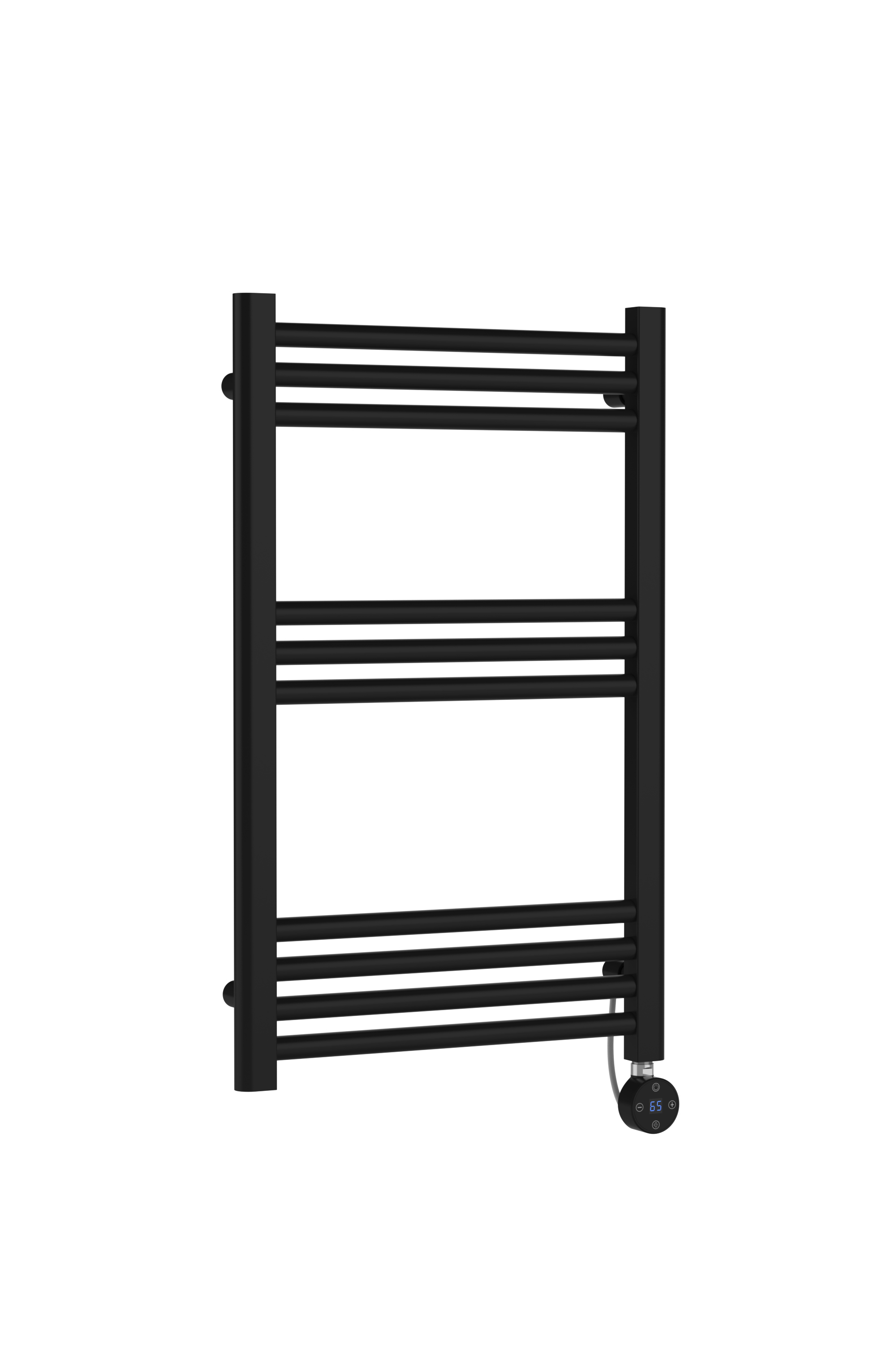 Hudson Reed Nuie Electric Bar Towel Rail Matt Black Round Straight Radiator 800x500 MTY459