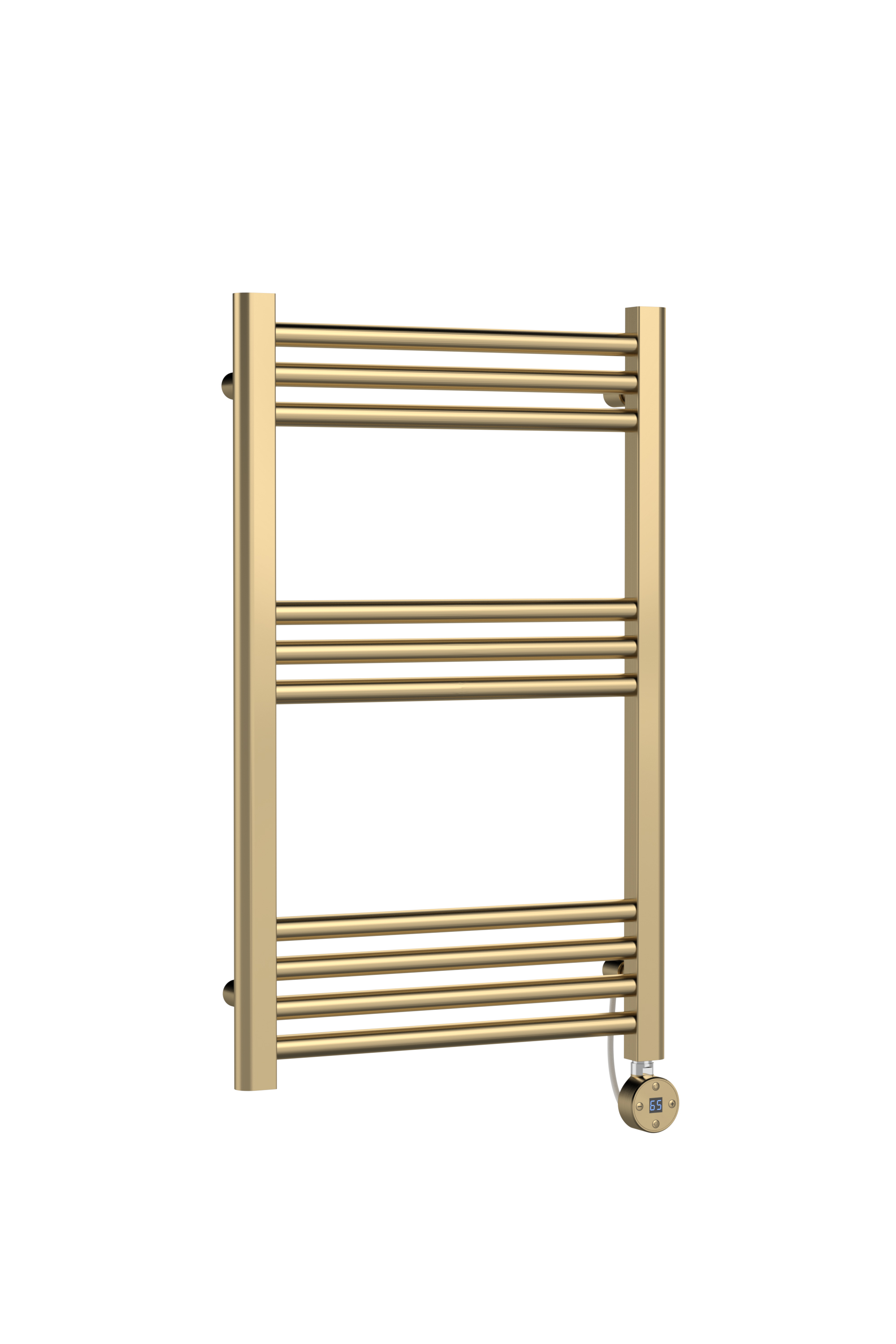Hudson Reed Nuie Electric Bar Towel Rail Brushed Brass Round Straight Radiator 800x500 MTY859