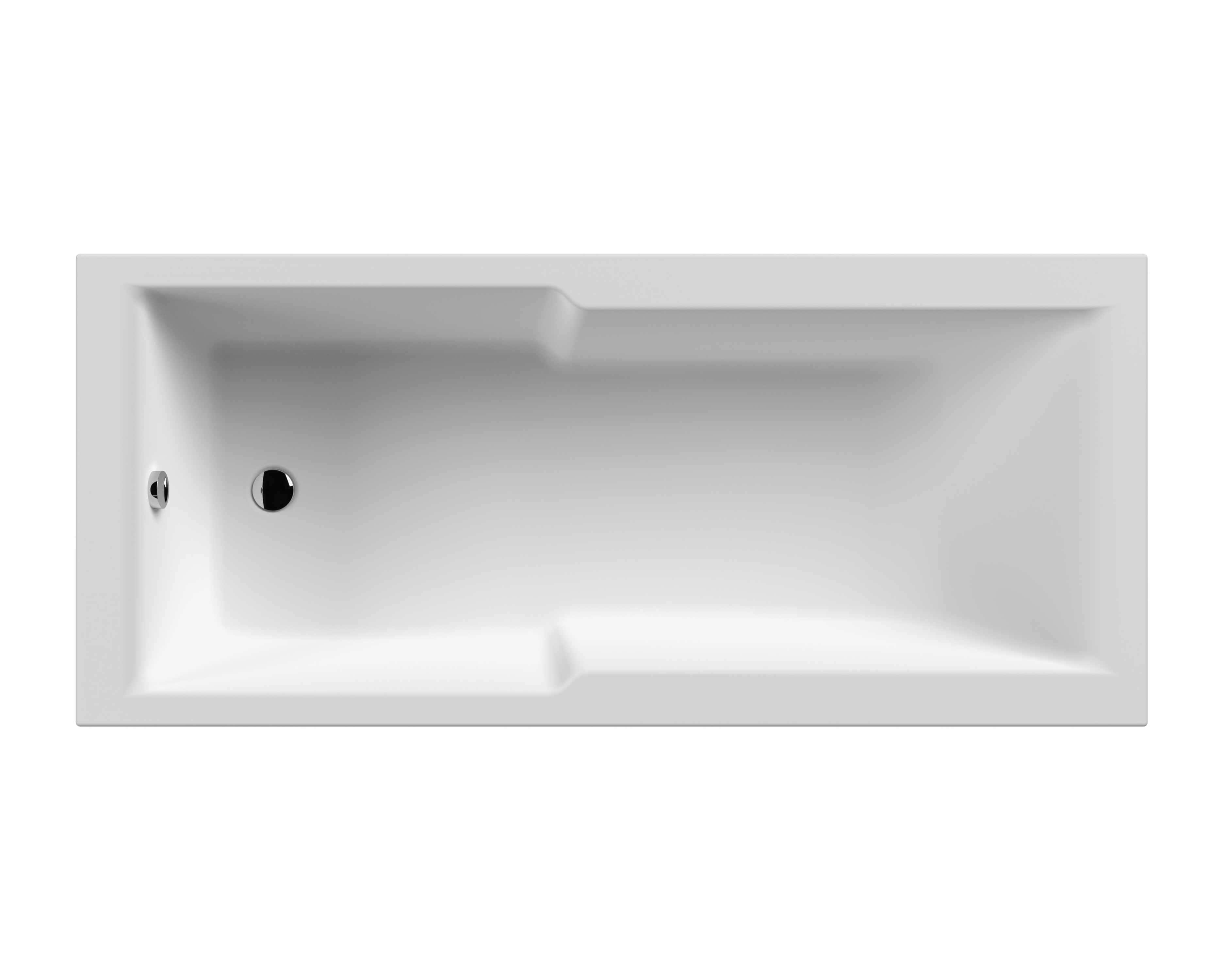 Nuie Shower Bath White Square Straight 1700 x 750mm NBA710
