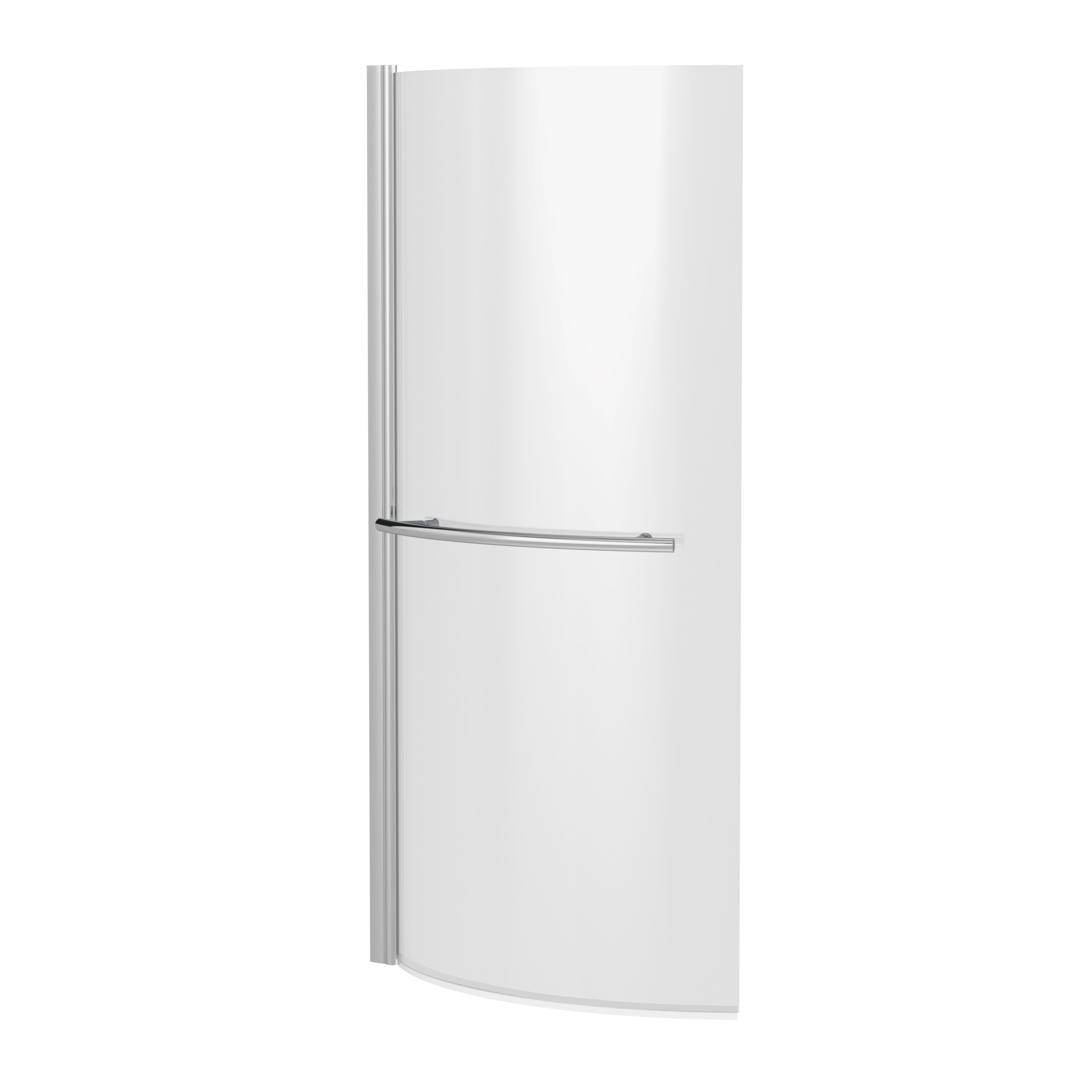 Nuie Chrome Curved P Bath Screen with Rail NCSR1
