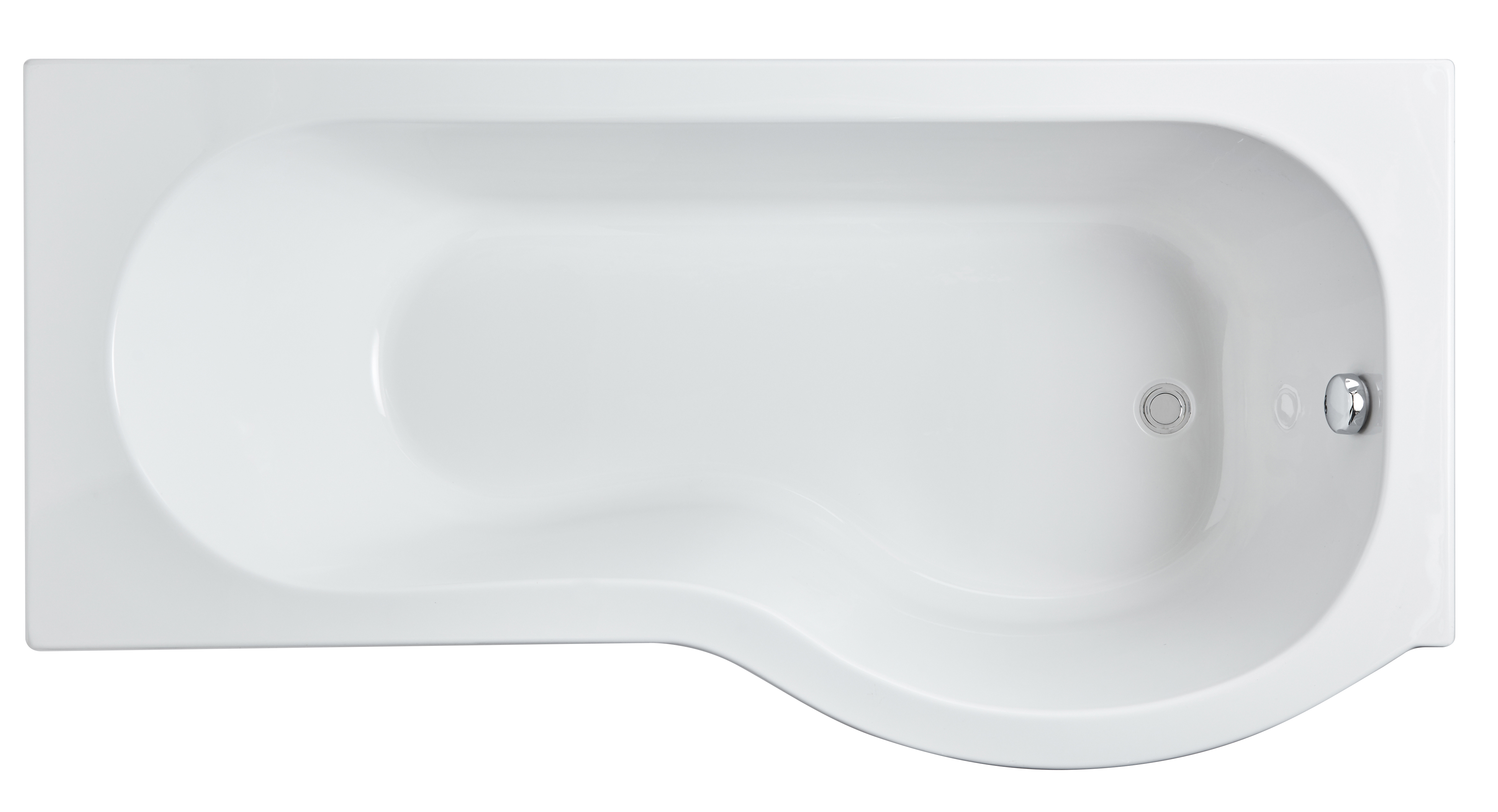 Nuie Shower Bath White 1700mm Right Hand P shaped WBP1785R