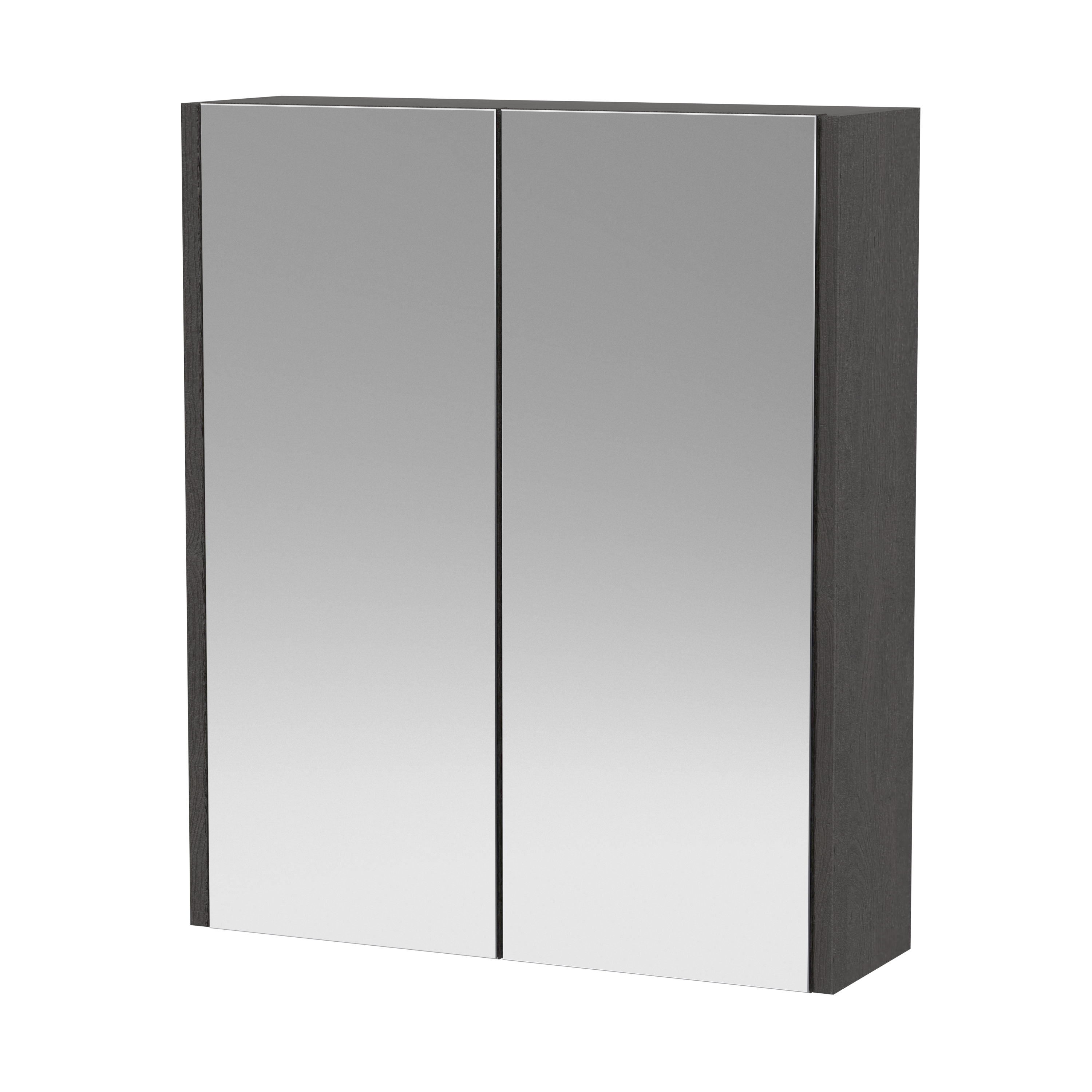 Hudson Reed Juno Graphite Grey Woodgrain 600mm Mirror Unit 50 50 NPF2217