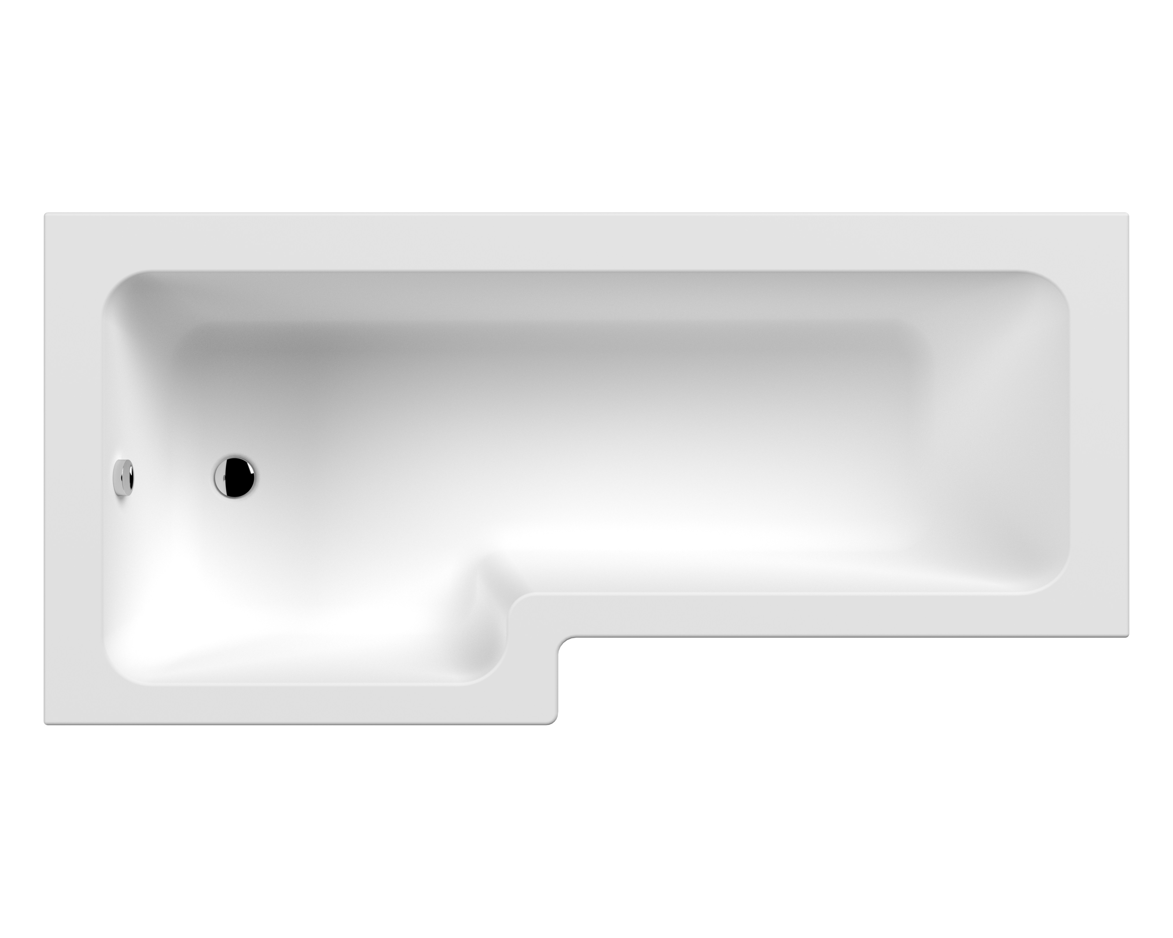 Nuie White 1800mm Left Hand Square Shower Bath NSK801S