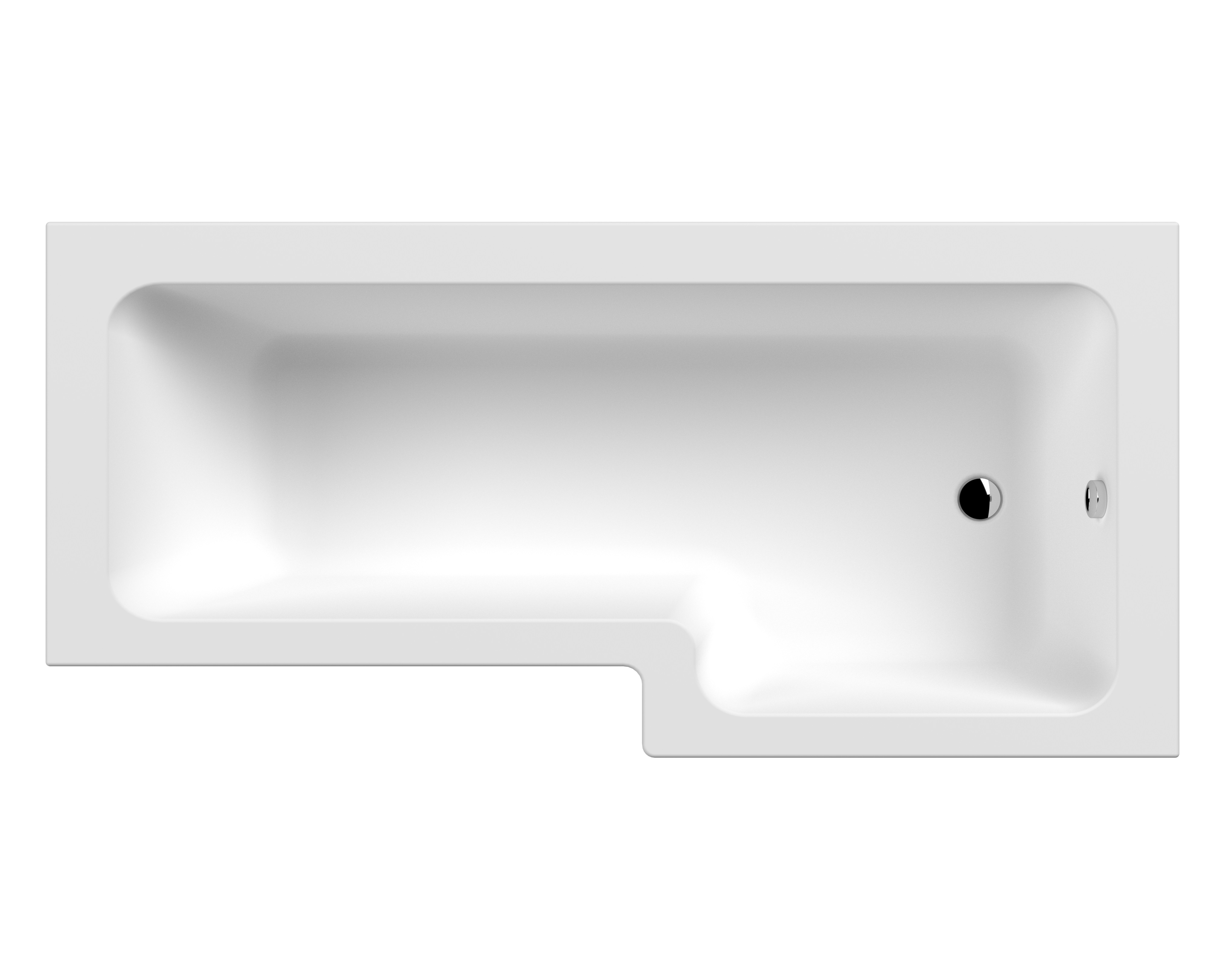 Nuie White 1800mm Right Hand Square Shower Bath NSK802S