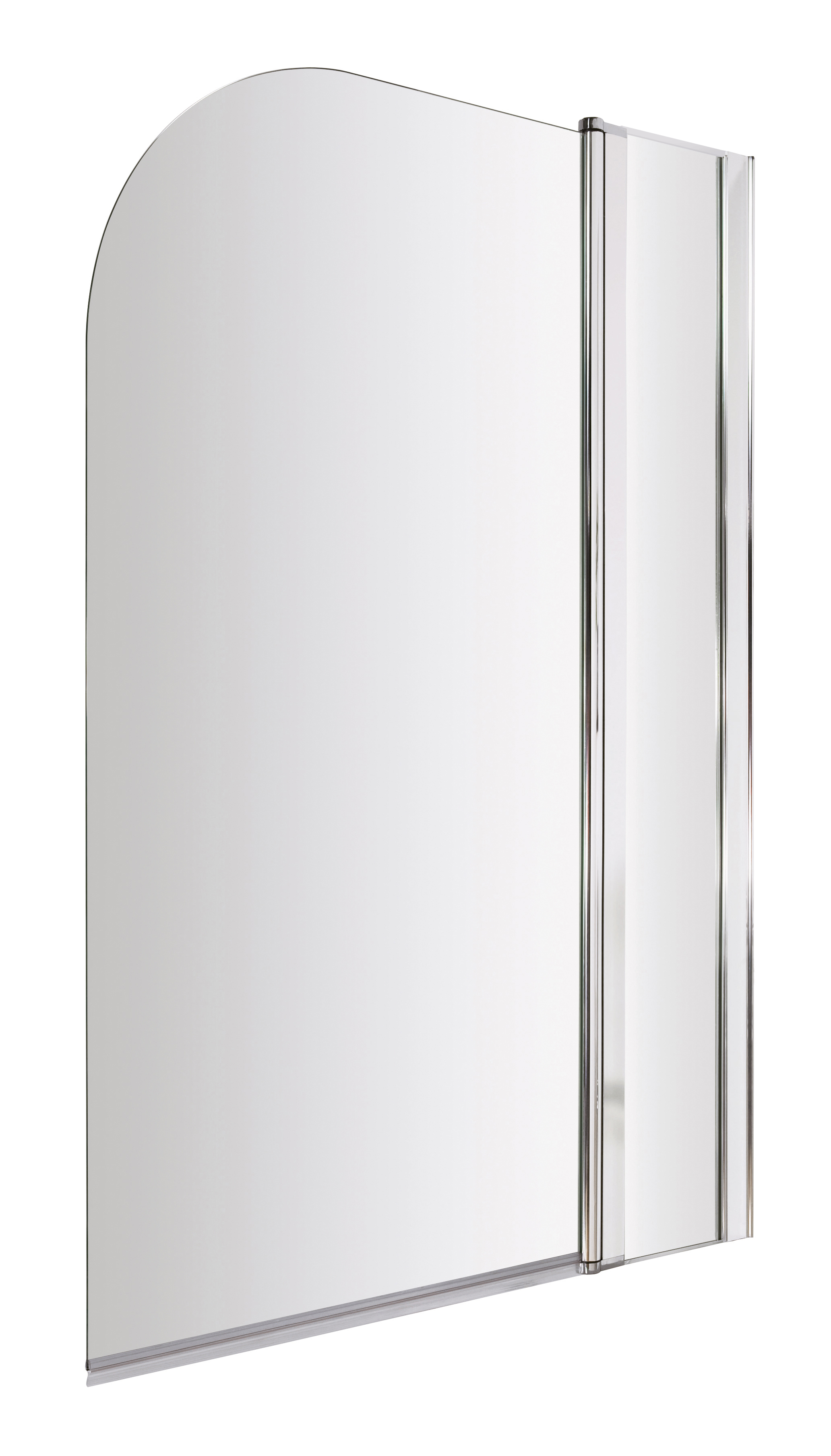 Nuie Chrome Round Bath Screen with Fixed Panel NSS2