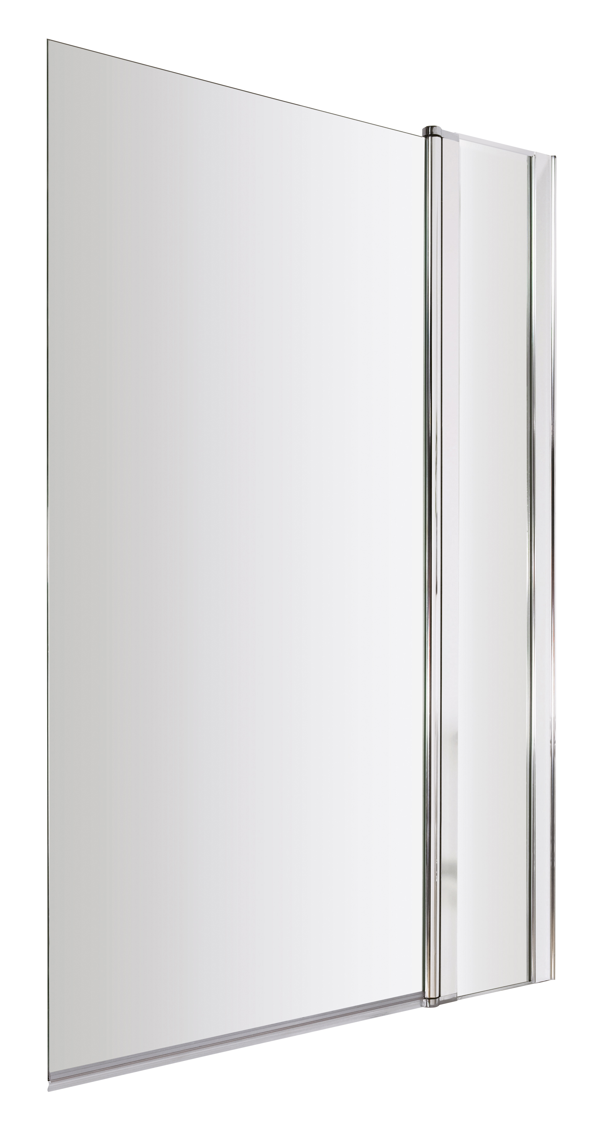 Nuie Chrome Square Bath Screen with Fixed Panel NSSQ1