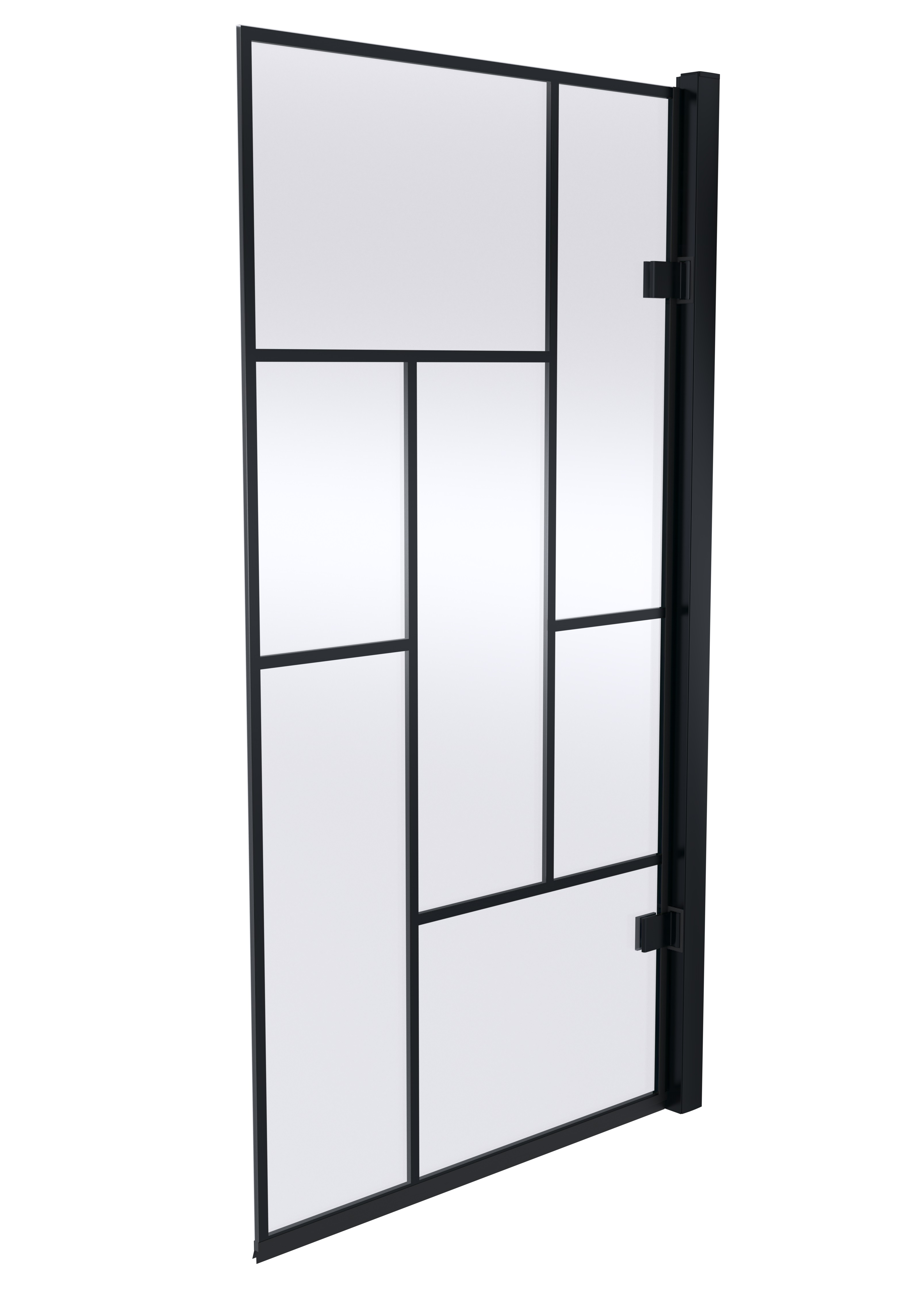 Nuie Matt Black Abstract Bath Screen NSSQ7BB
