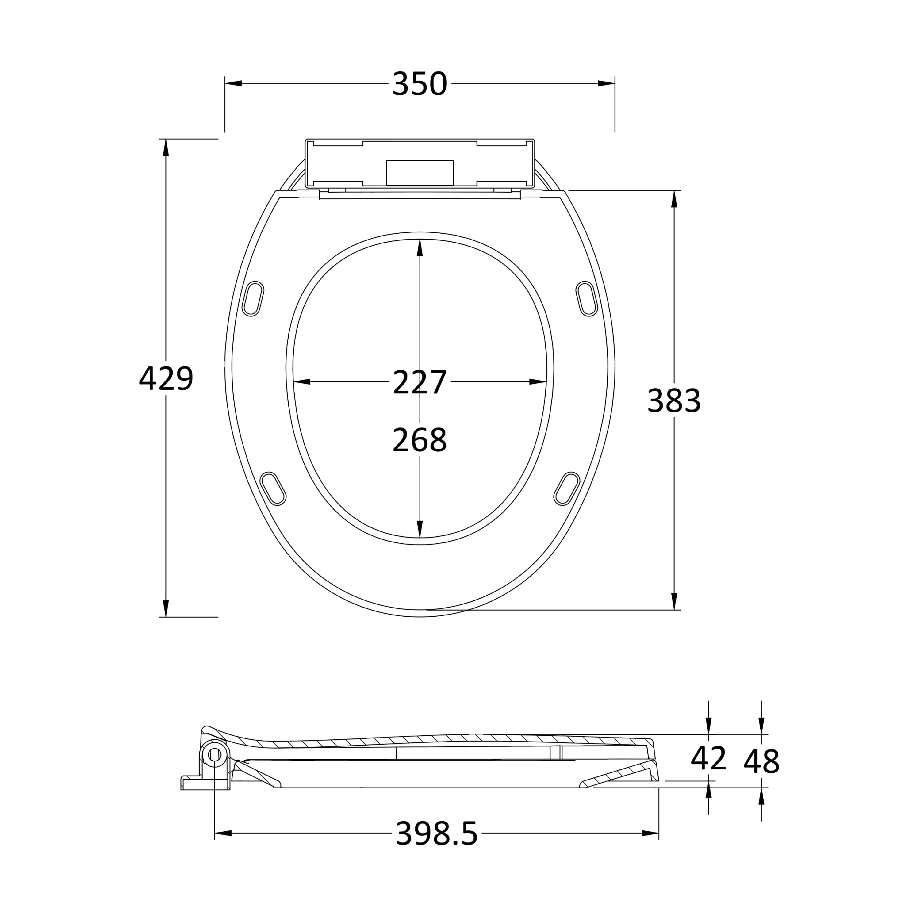 Standard Round Bottom Fix Soft Close - White - Picture 2 of 5