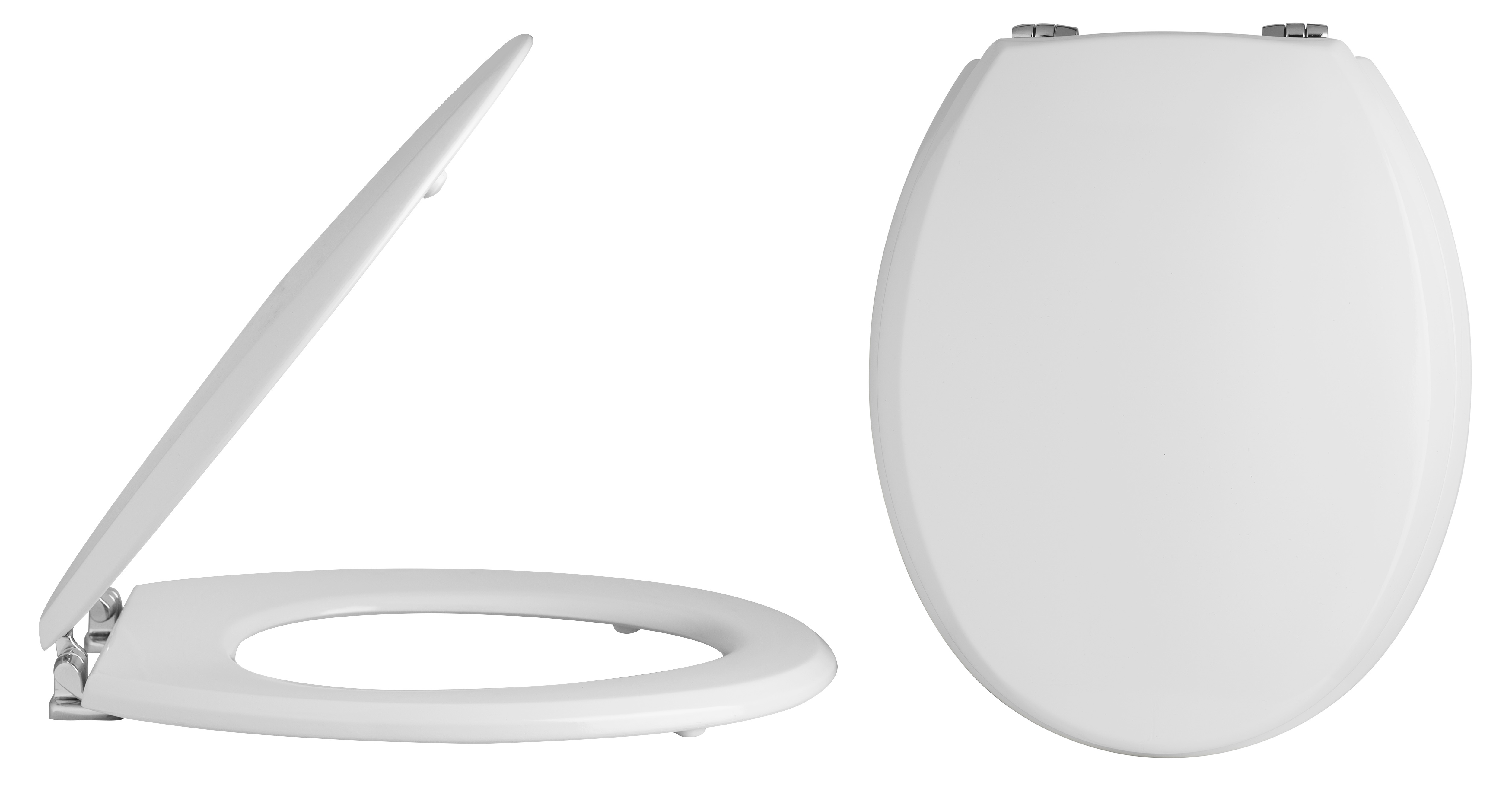 Hudson Reed Nuie Toilet Seat White Traditional Chrome Hinges NTS302